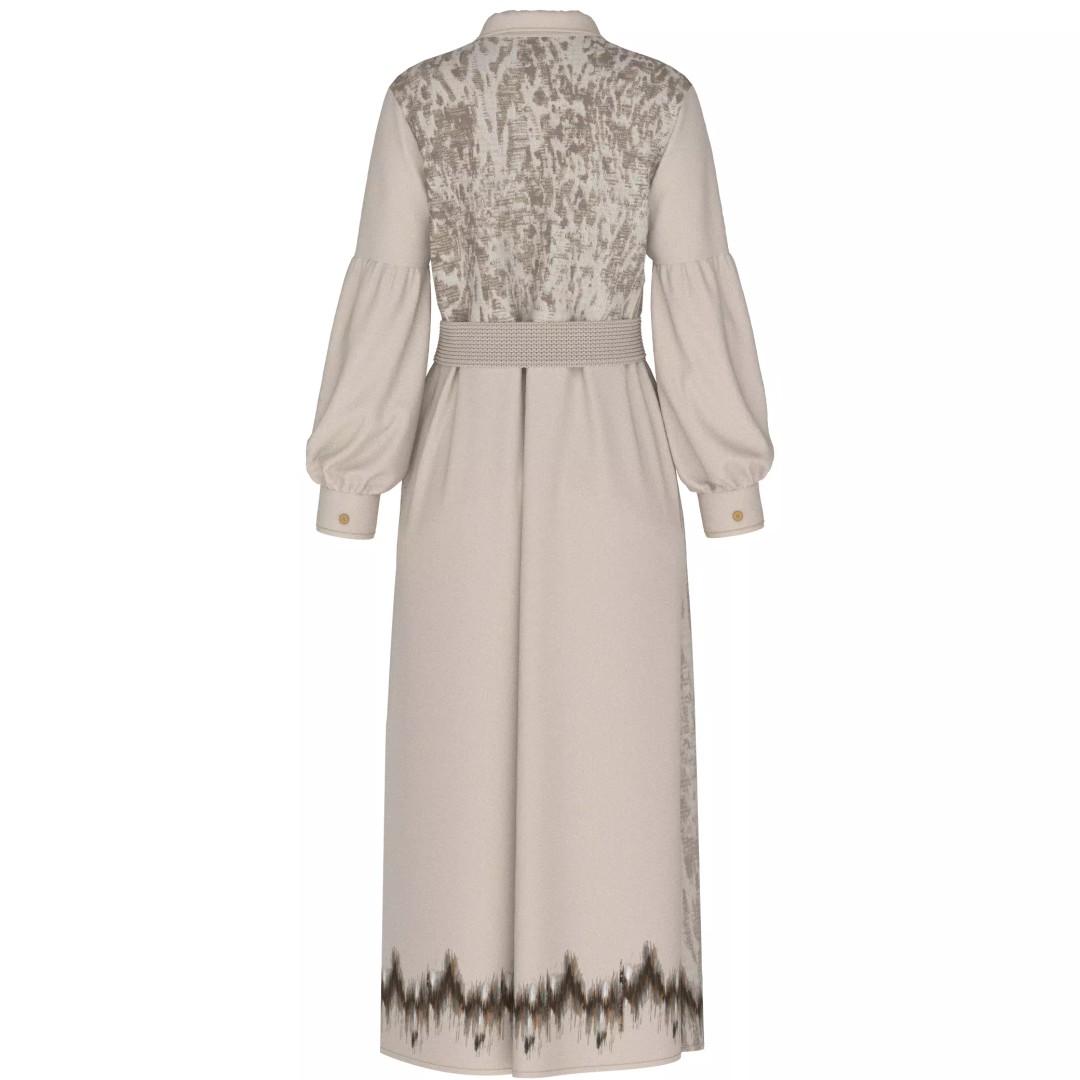 Long Sleeve Maxi Dress 3D Model – Elegant Casual Design, FBX, OBJ, GLB - View 7