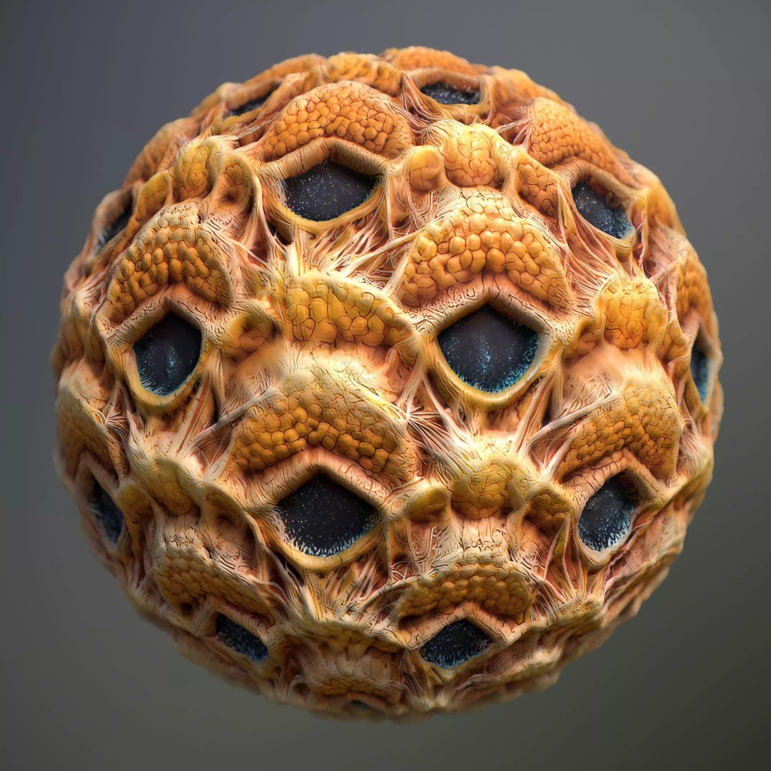 Alien Skin 3D Model – Seamless PBR Texture Pack for Game Assets - View 2