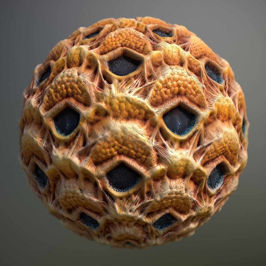 Alien Skin 3D Model – Seamless PBR Texture Pack for Game Assets - View 3
