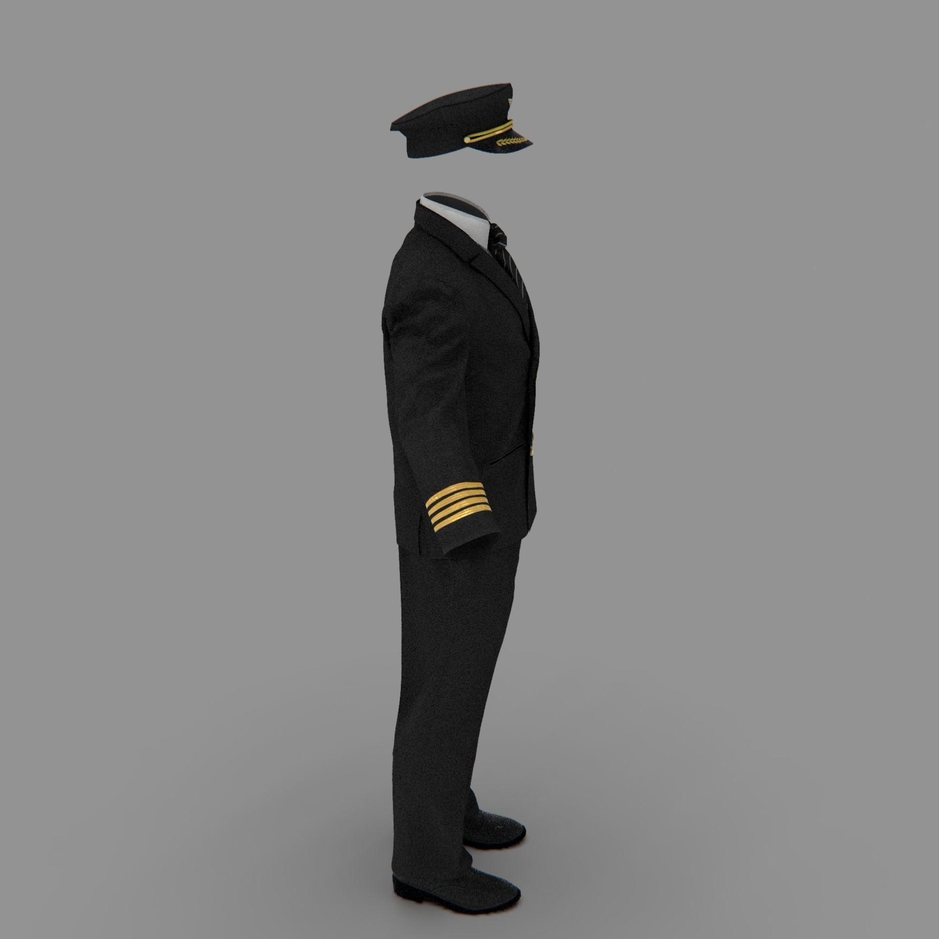 Airline Pilot Uniform - Low-Poly Game-Ready 3D Model