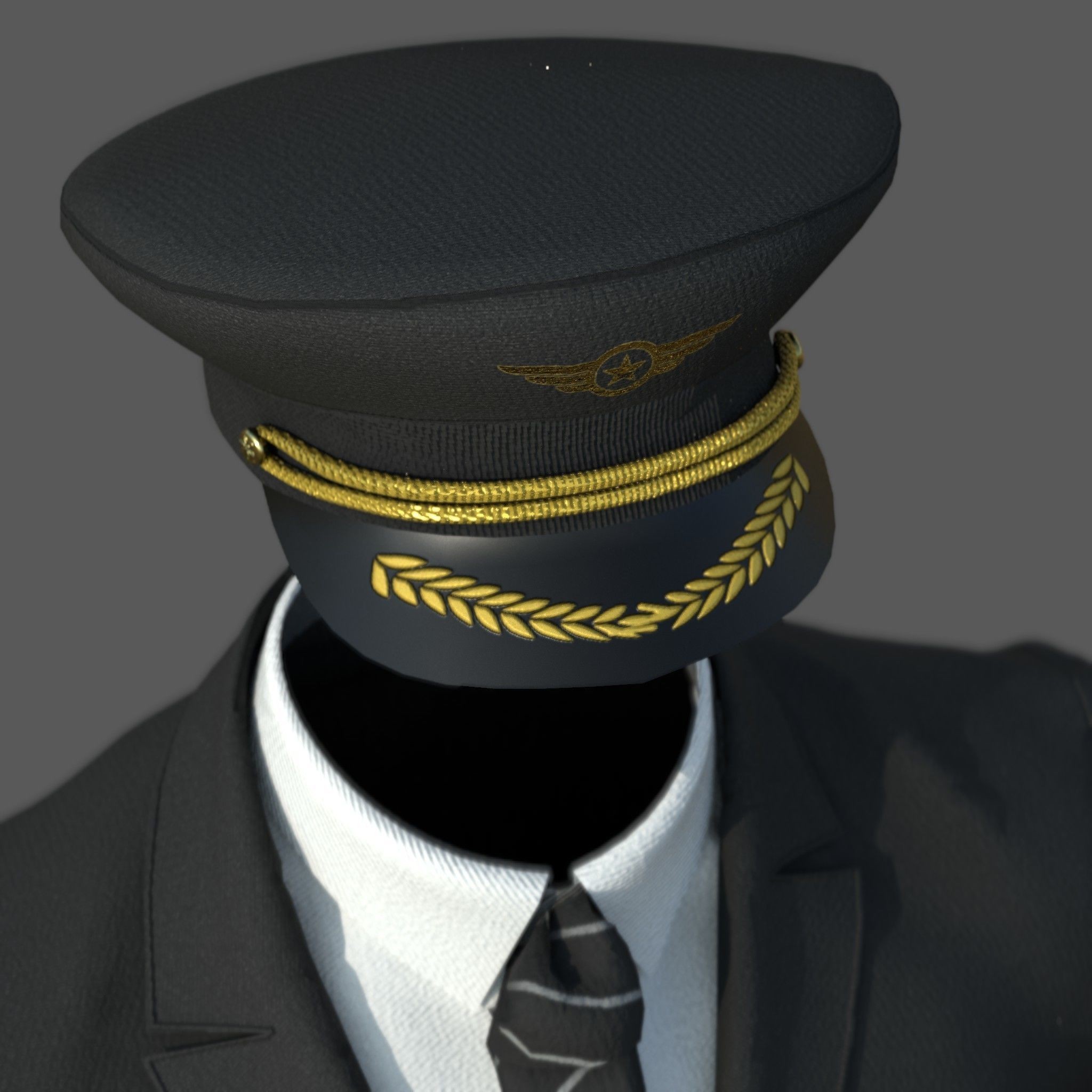 Airline Pilot Uniform - Low-Poly Game-Ready 3D Model - View 12