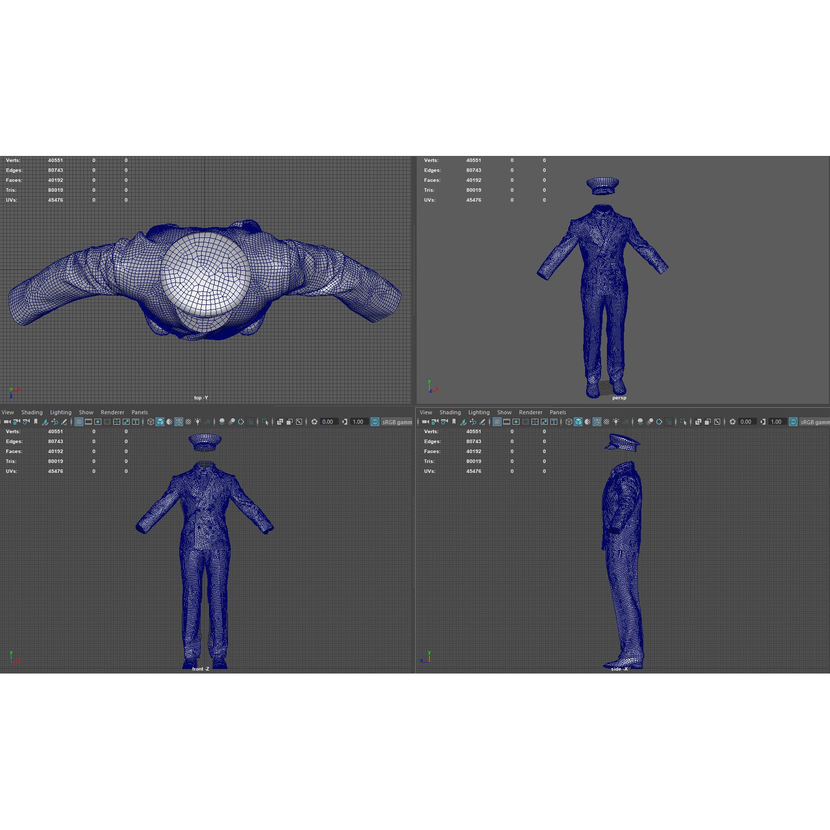 Airline Pilot Uniform - Low-Poly Game-Ready 3D Model - View 18