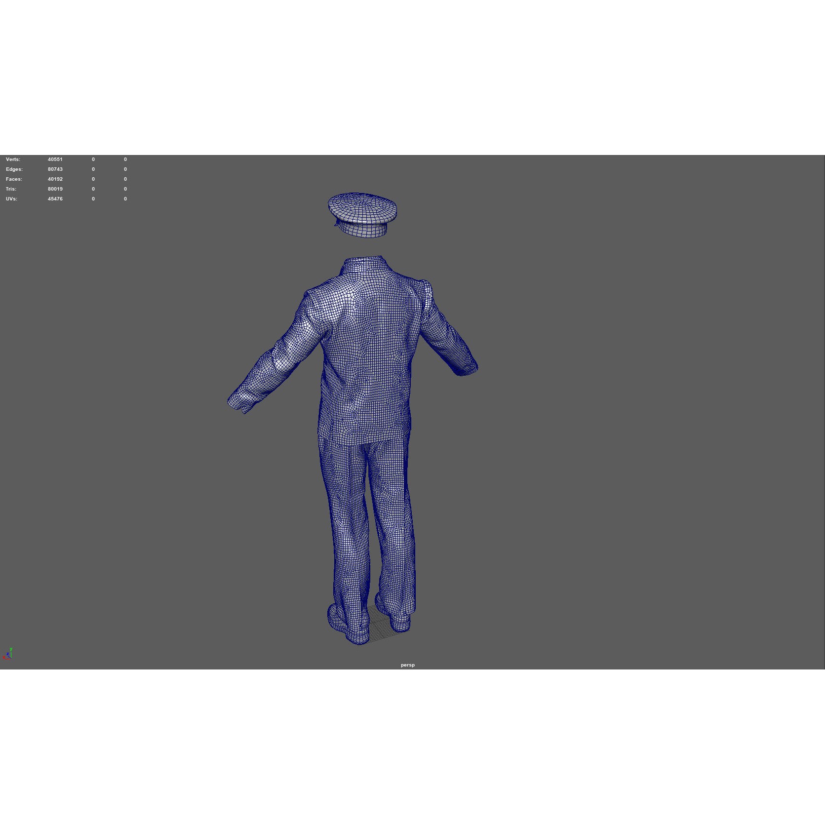 Airline Pilot Uniform - Low-Poly Game-Ready 3D Model - View 19