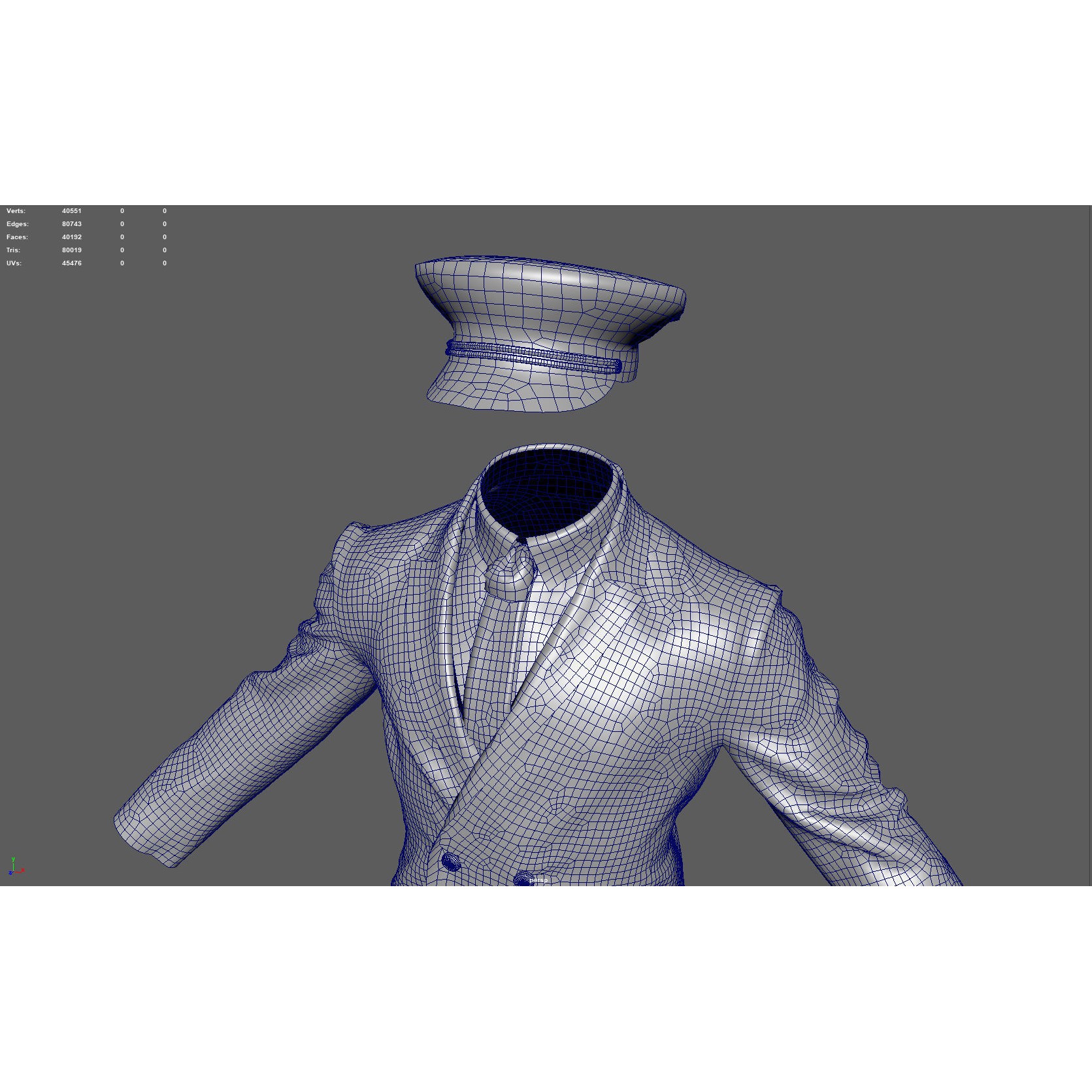 Airline Pilot Uniform - Low-Poly Game-Ready 3D Model - View 20