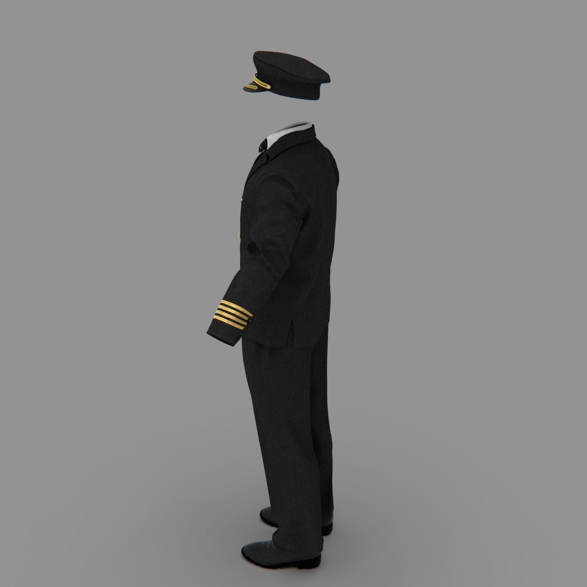 Airline Pilot Uniform - Low-Poly Game-Ready 3D Model - View 22
