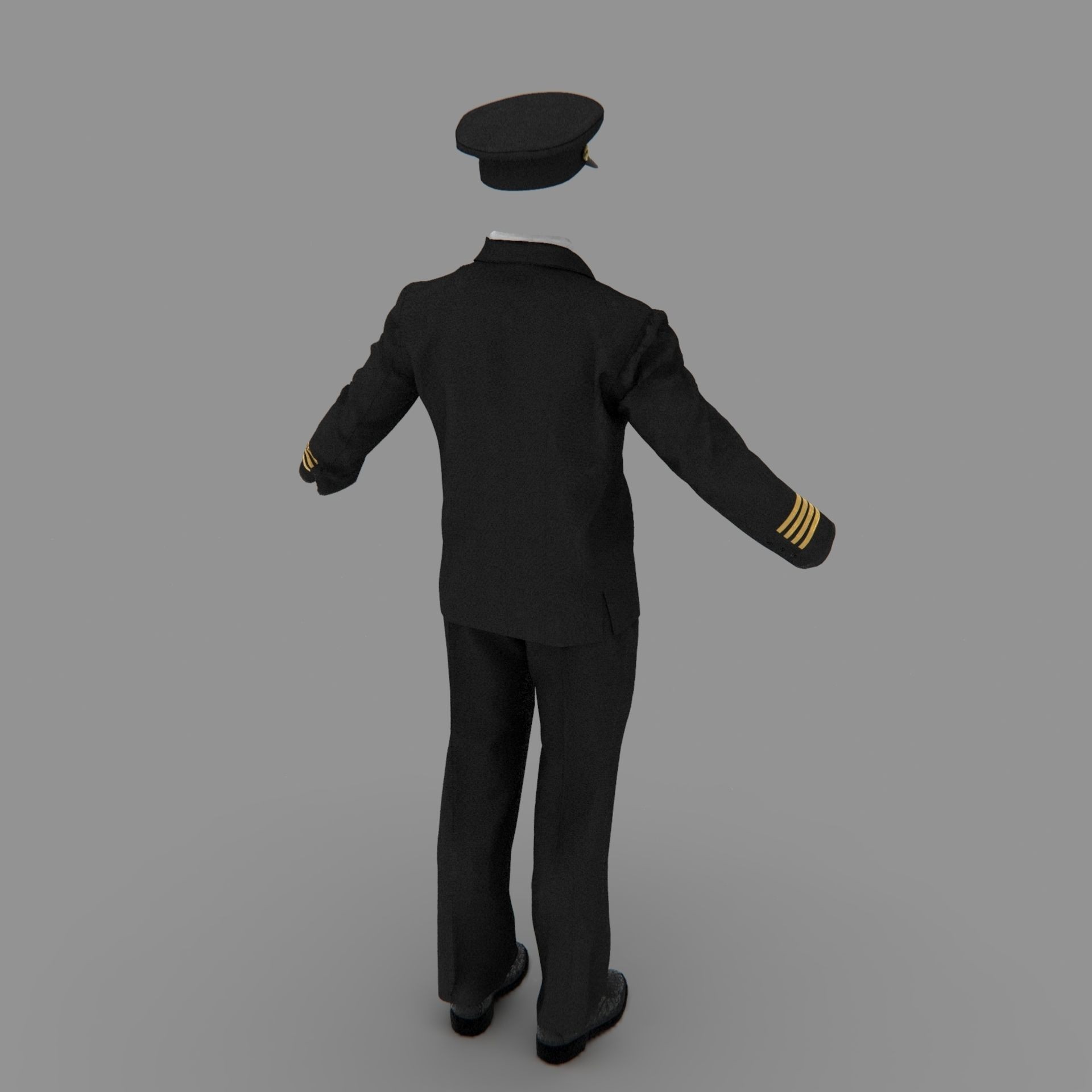 Airline Pilot Uniform - Low-Poly Game-Ready 3D Model - View 25
