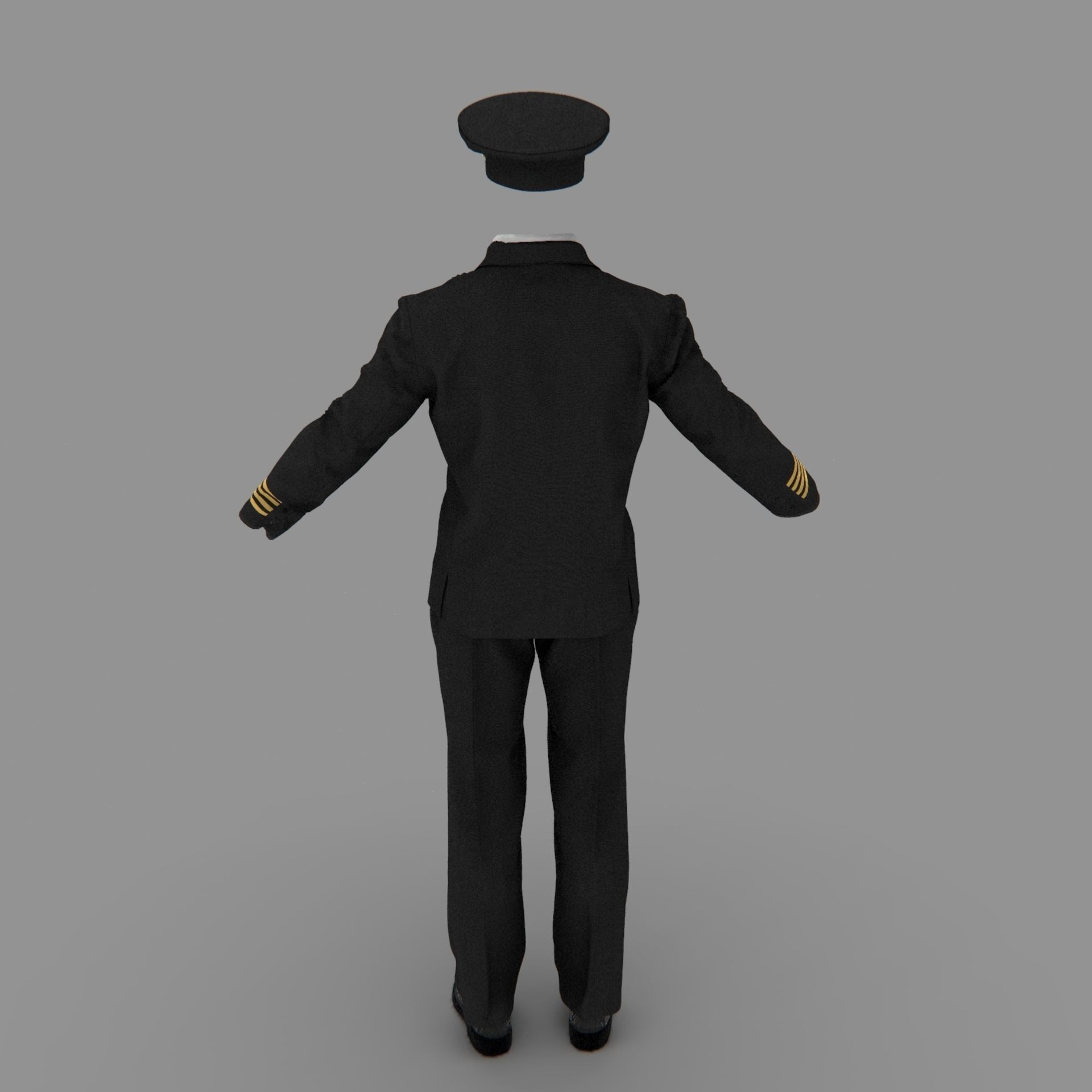 Airline Pilot Uniform - Low-Poly Game-Ready 3D Model - View 28