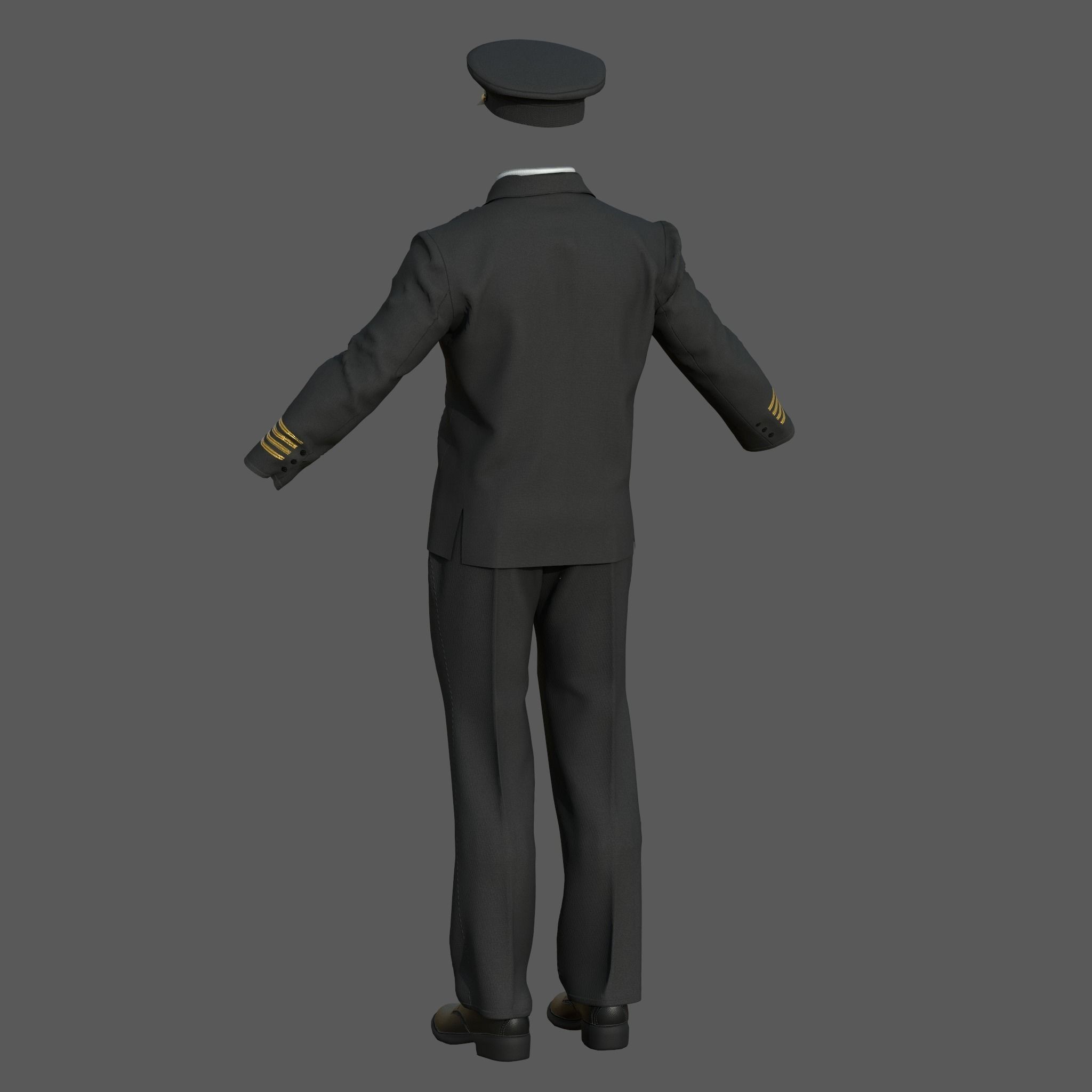 Airline Pilot Uniform - Low-Poly Game-Ready 3D Model - View 7