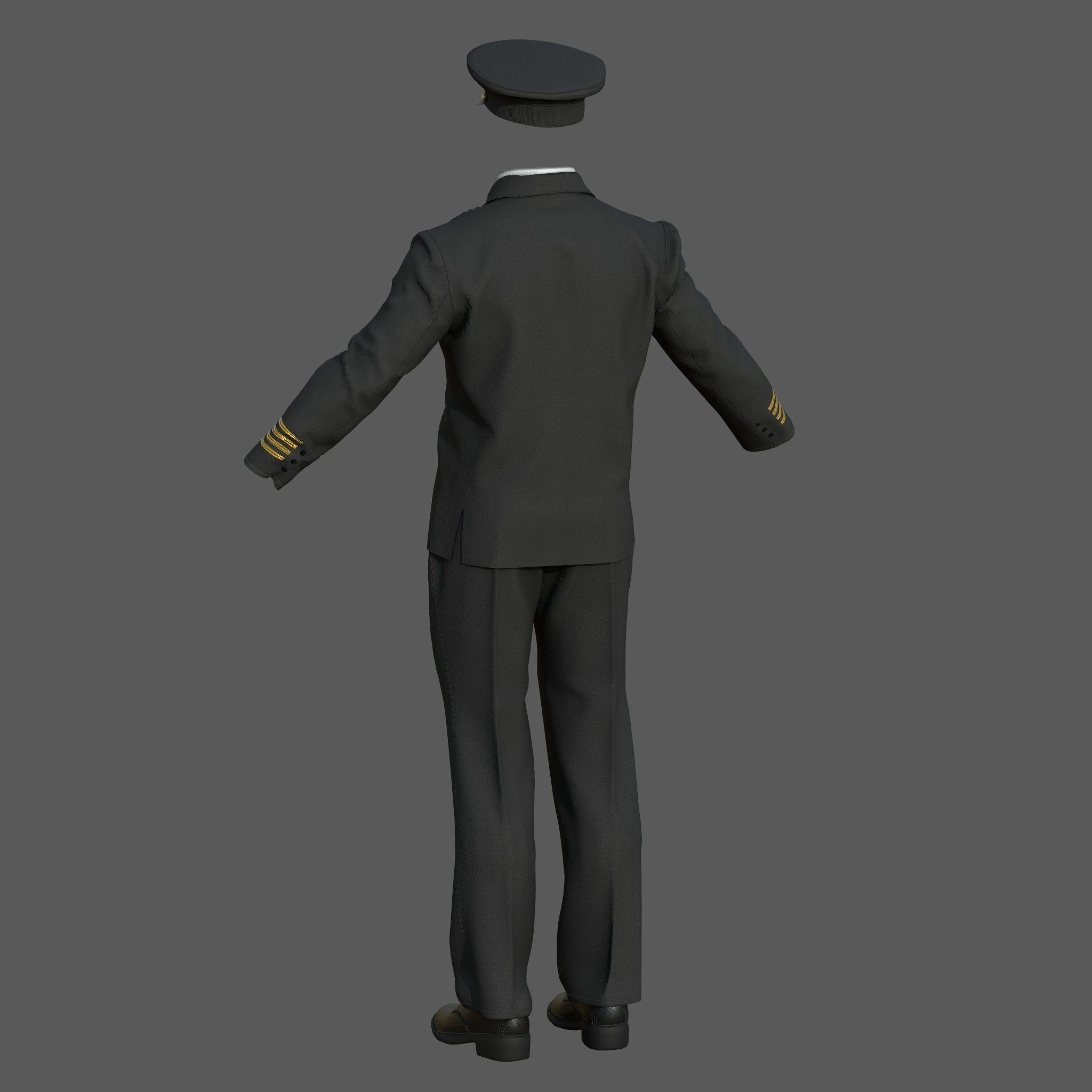 Airline Pilot Uniform - Low-Poly Game-Ready 3D Model - View 8