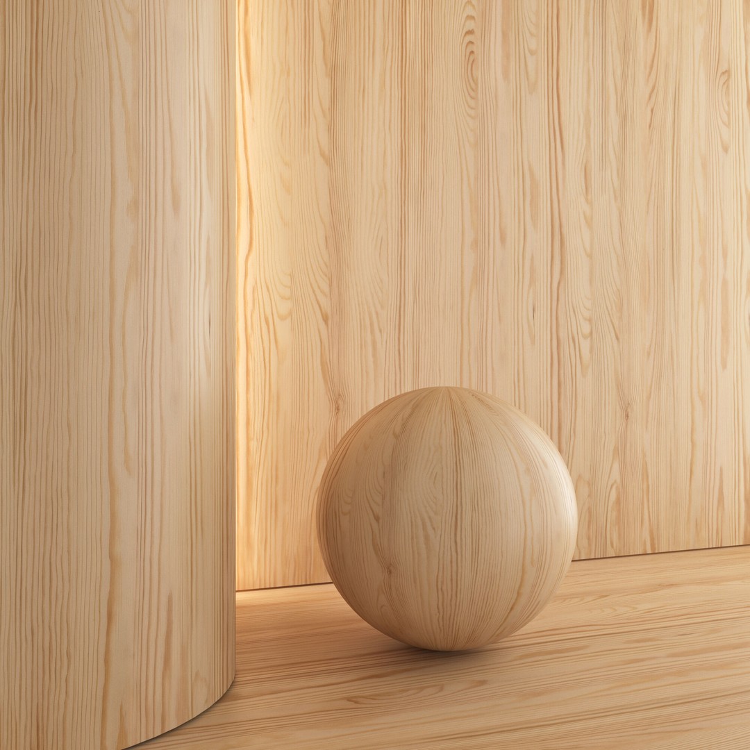 Pine Wood Material 3D Model – Seamless PBR Textures, FBX, OBJ - View 5