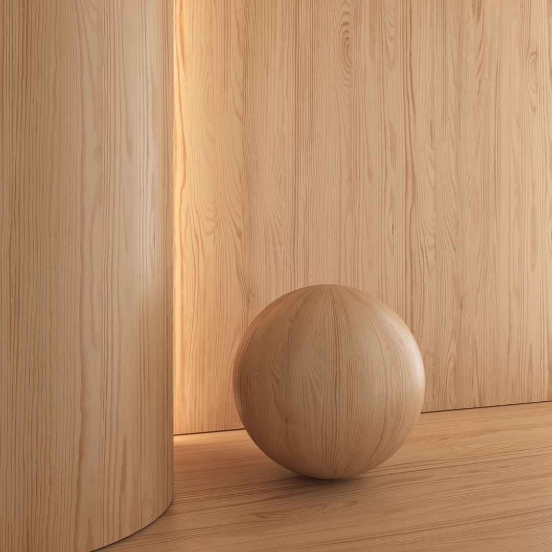 Pine Wood Material 3D Model – Seamless PBR Textures, FBX, OBJ - View 6