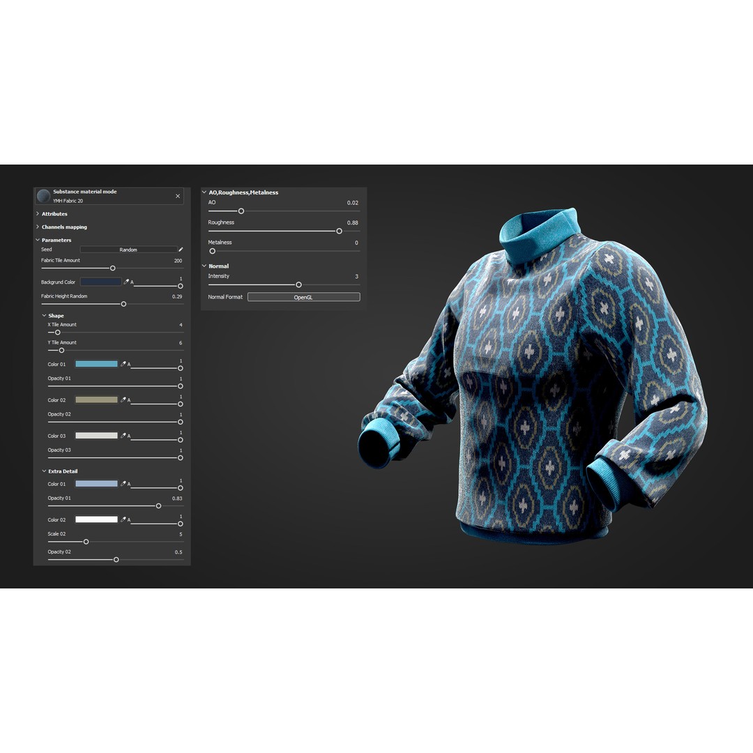 35 Fabric PBR Materials – Adjustable Textures for 3D Design, SBSAR - View 3