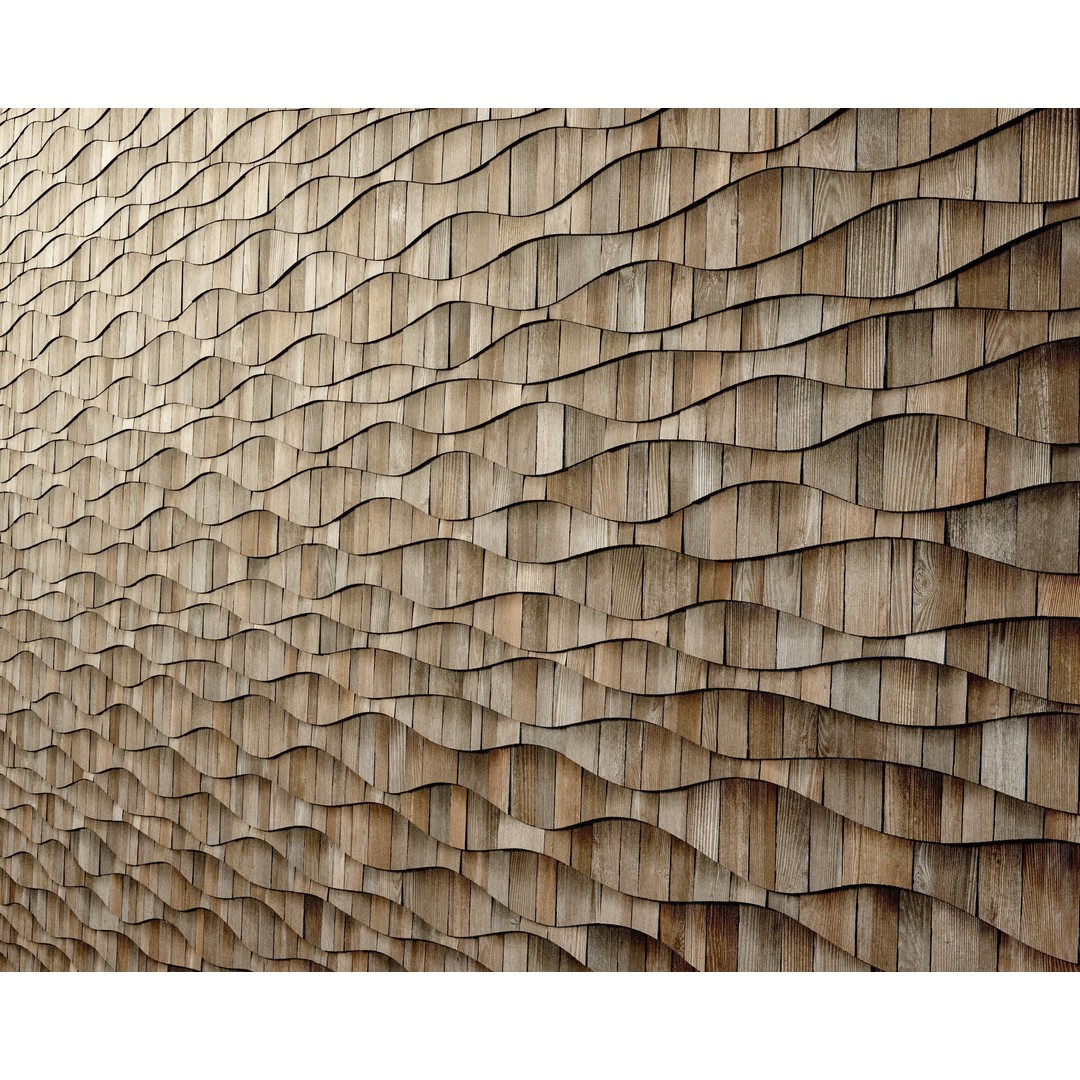Wood Shingles 3D Model – Seamless PBR Textures, 8K Resolution