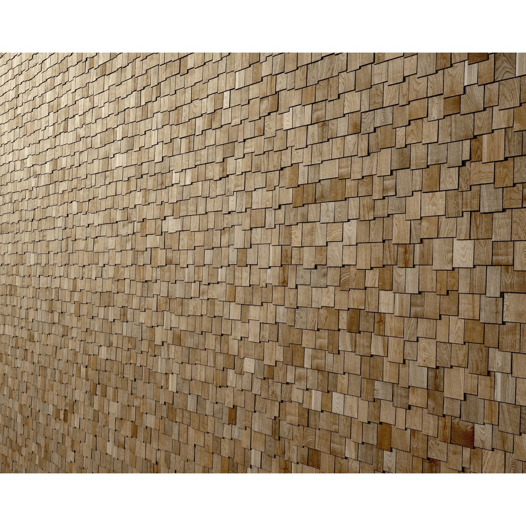 Wood Shingles 3D Model – Seamless PBR Textures, 8K Resolution - View 13