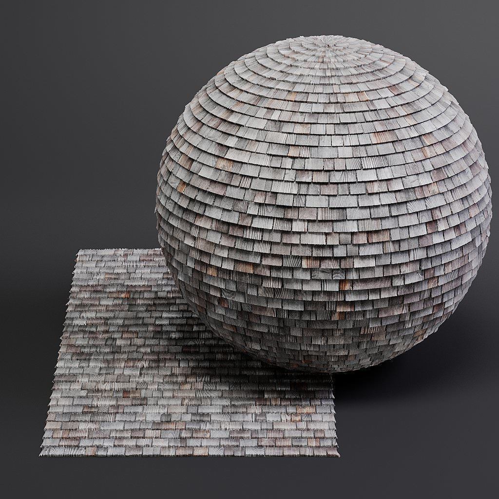 Wood Shingles 3D Model – Seamless PBR Textures, 8K Resolution - View 31