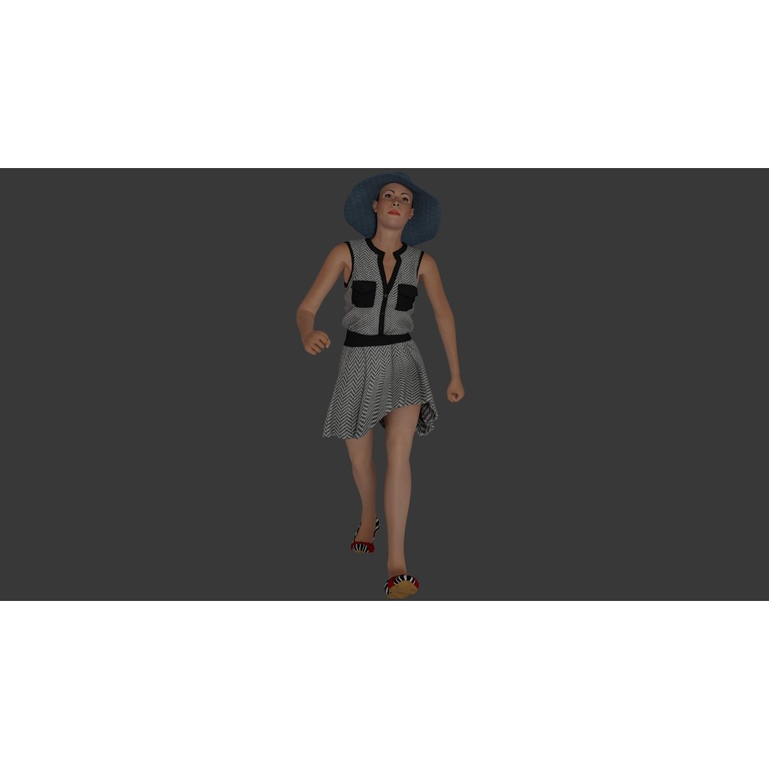 Rigged Female Character 3D Model – Detailed PBR Game Asset, FBX - View 11