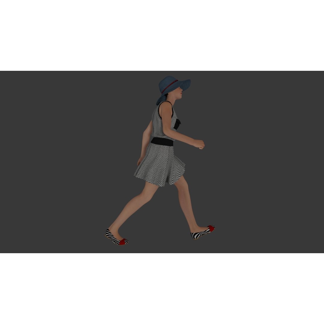 Rigged Female Character 3D Model – Detailed PBR Game Asset, FBX - View 14