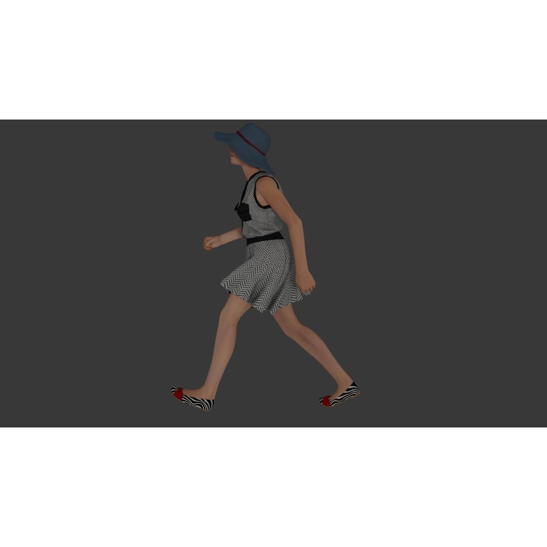 Rigged Female Character 3D Model – Detailed PBR Game Asset, FBX - View 16