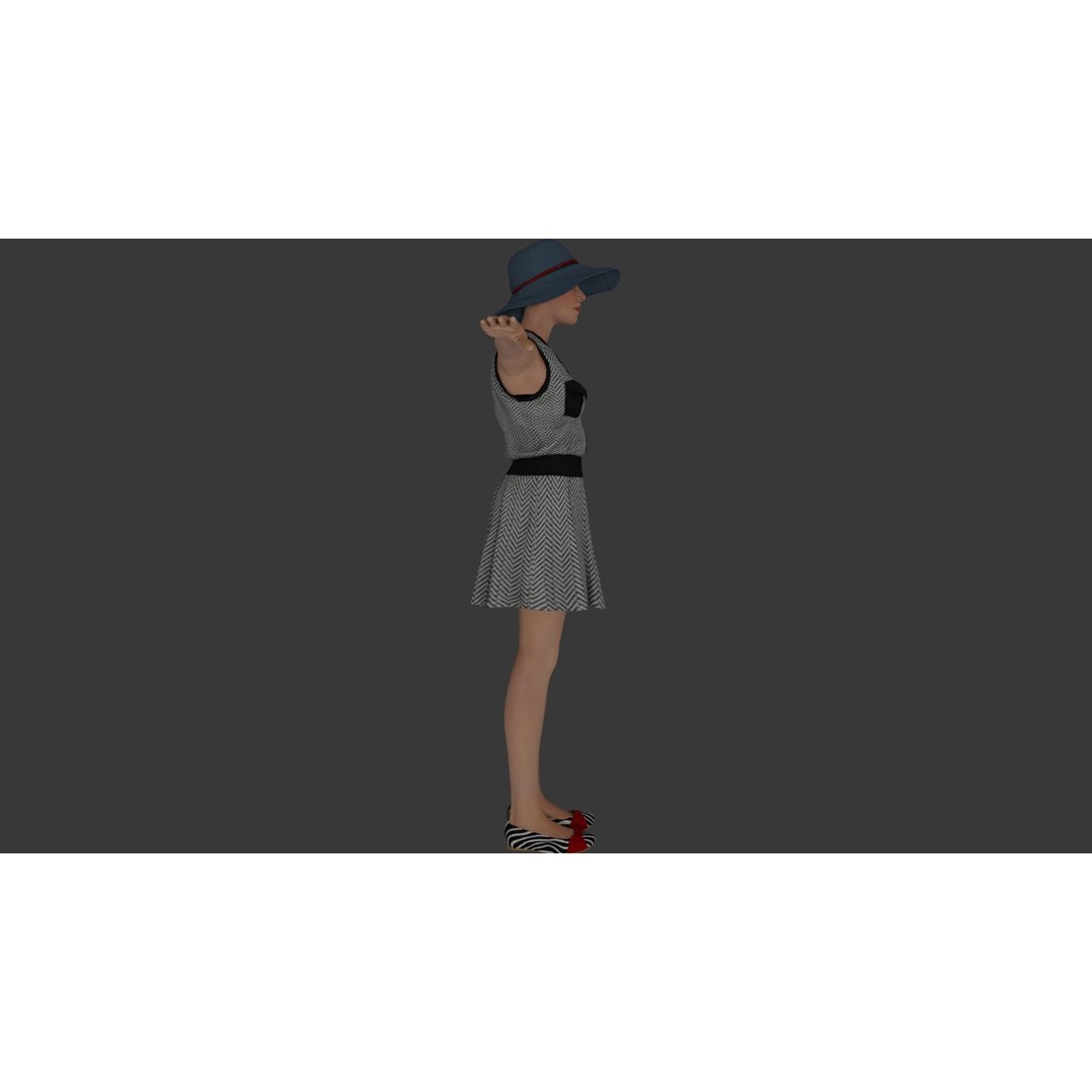 Rigged Female Character 3D Model – Detailed PBR Game Asset, FBX - View 18