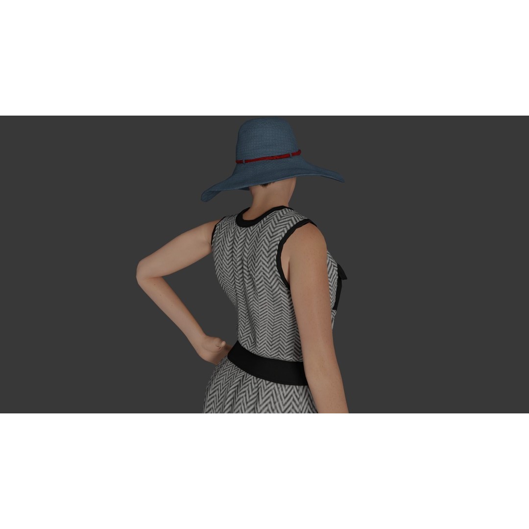 Rigged Female Character 3D Model – Detailed PBR Game Asset, FBX - View 23