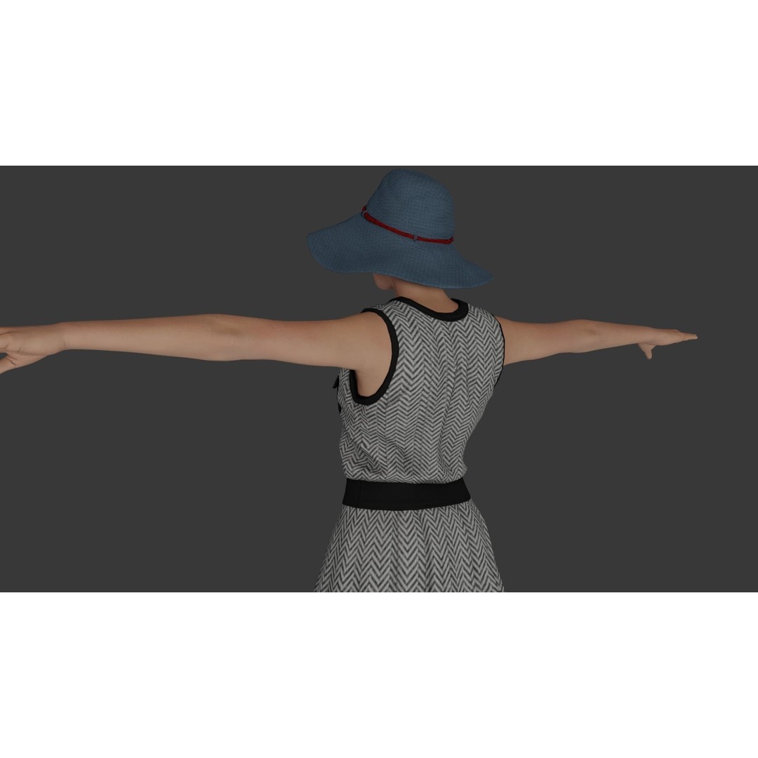 Rigged Female Character 3D Model – Detailed PBR Game Asset, FBX - View 8
