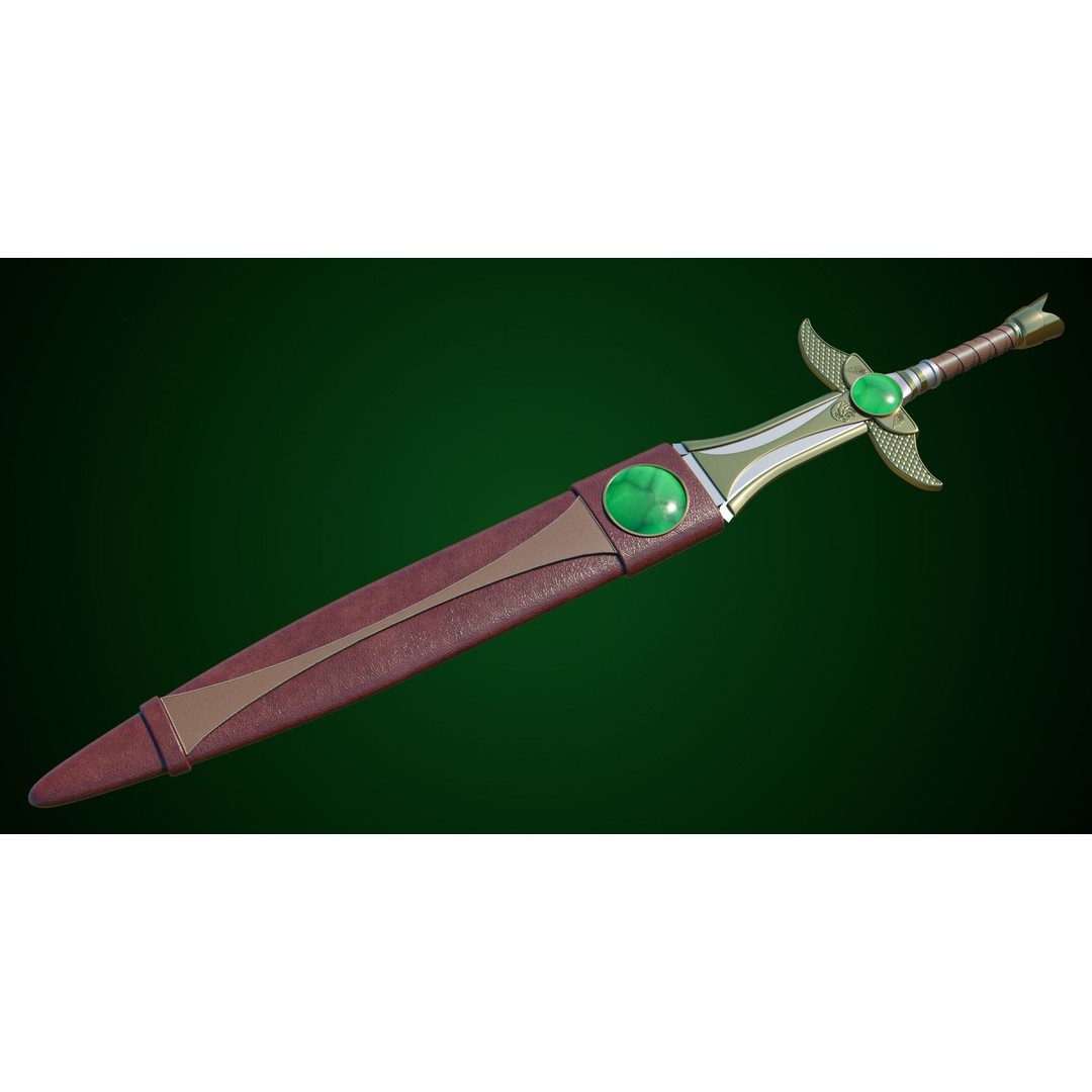 Fantasy Sword 3D Model – Low Poly Game Asset, PBR Textures, FBX - View 10