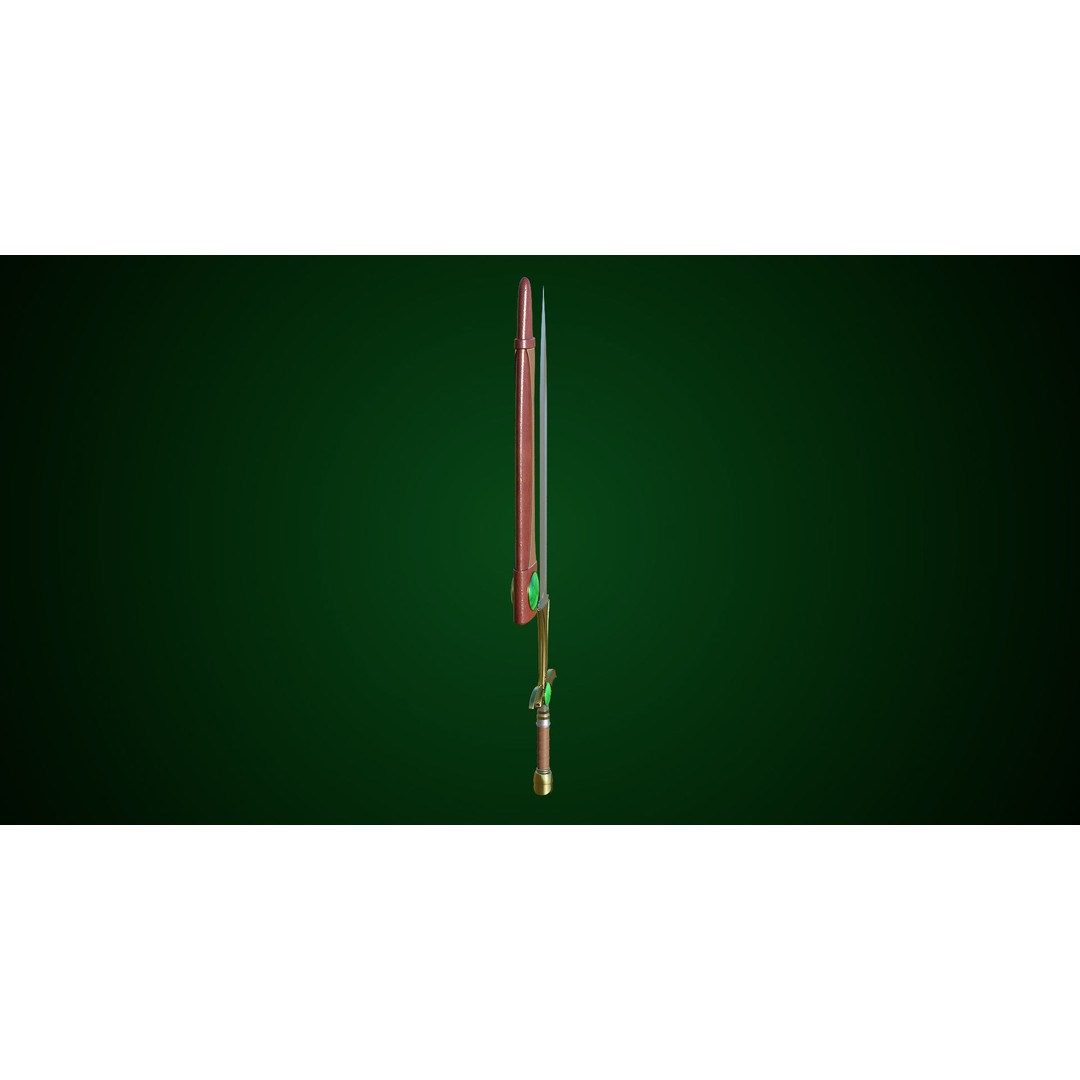 Fantasy Sword 3D Model – Low Poly Game Asset, PBR Textures, FBX - View 14