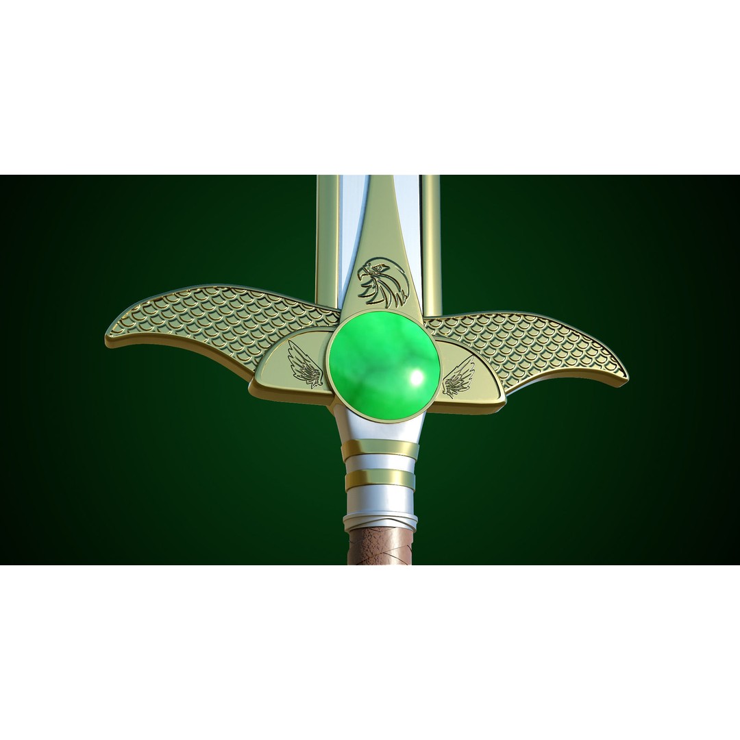 Fantasy Sword 3D Model – Low Poly Game Asset, PBR Textures, FBX - View 22
