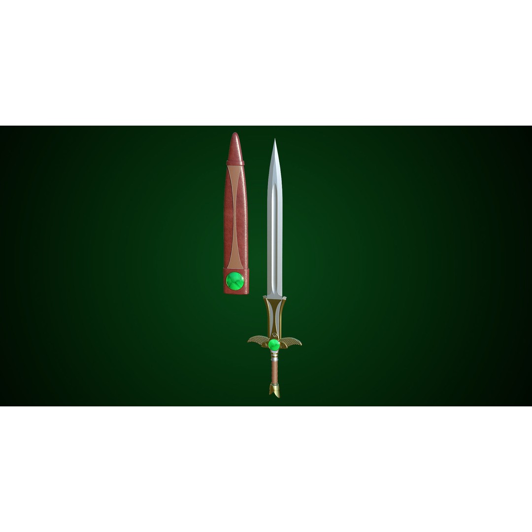 Fantasy Sword 3D Model – Low Poly Game Asset, PBR Textures, FBX - View 23