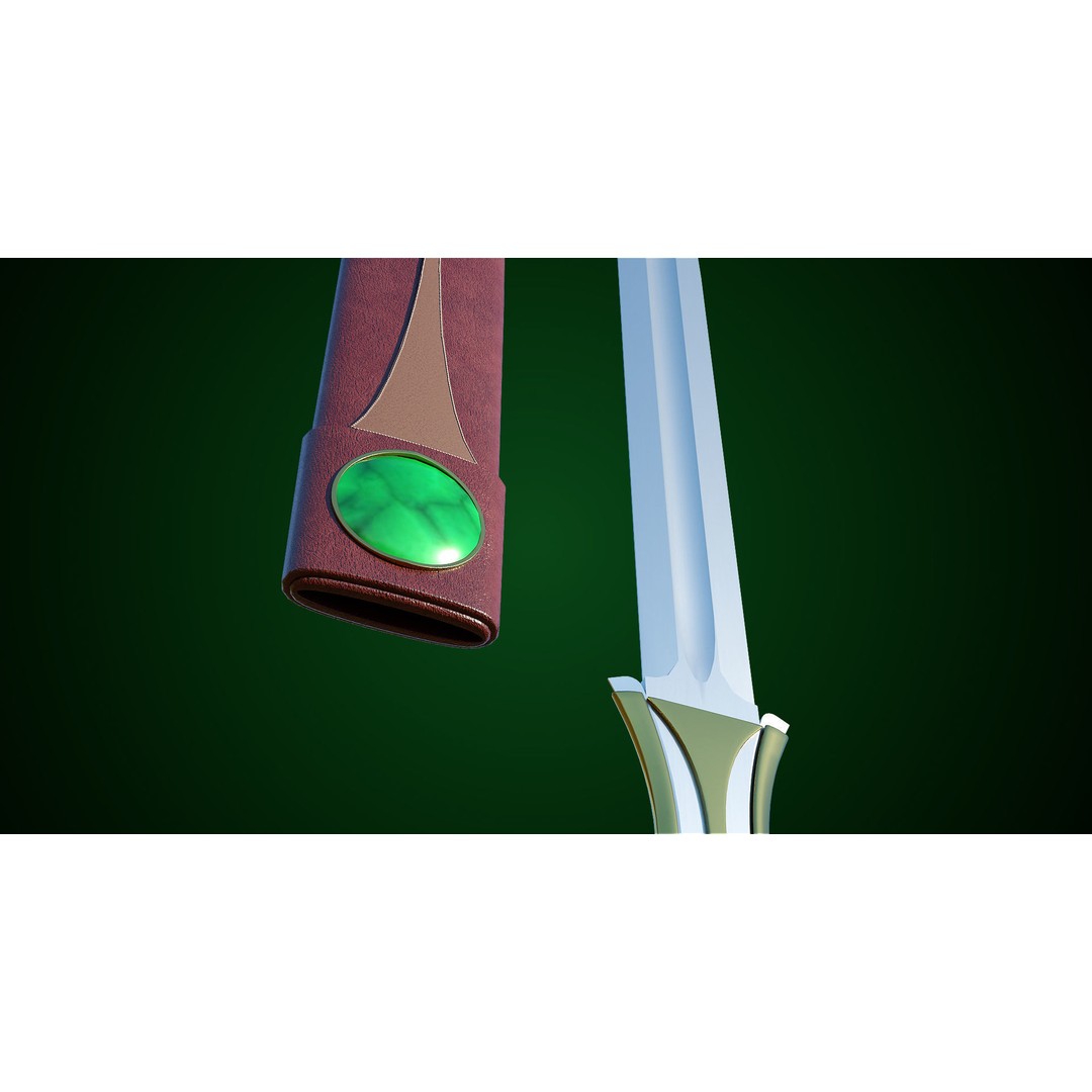 Fantasy Sword 3D Model – Low Poly Game Asset, PBR Textures, FBX - View 25