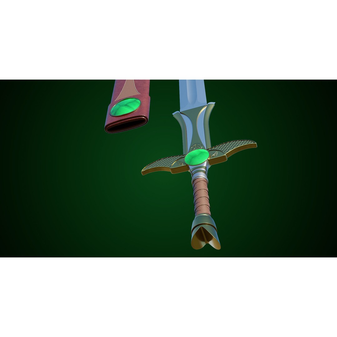 Fantasy Sword 3D Model – Low Poly Game Asset, PBR Textures, FBX - View 28