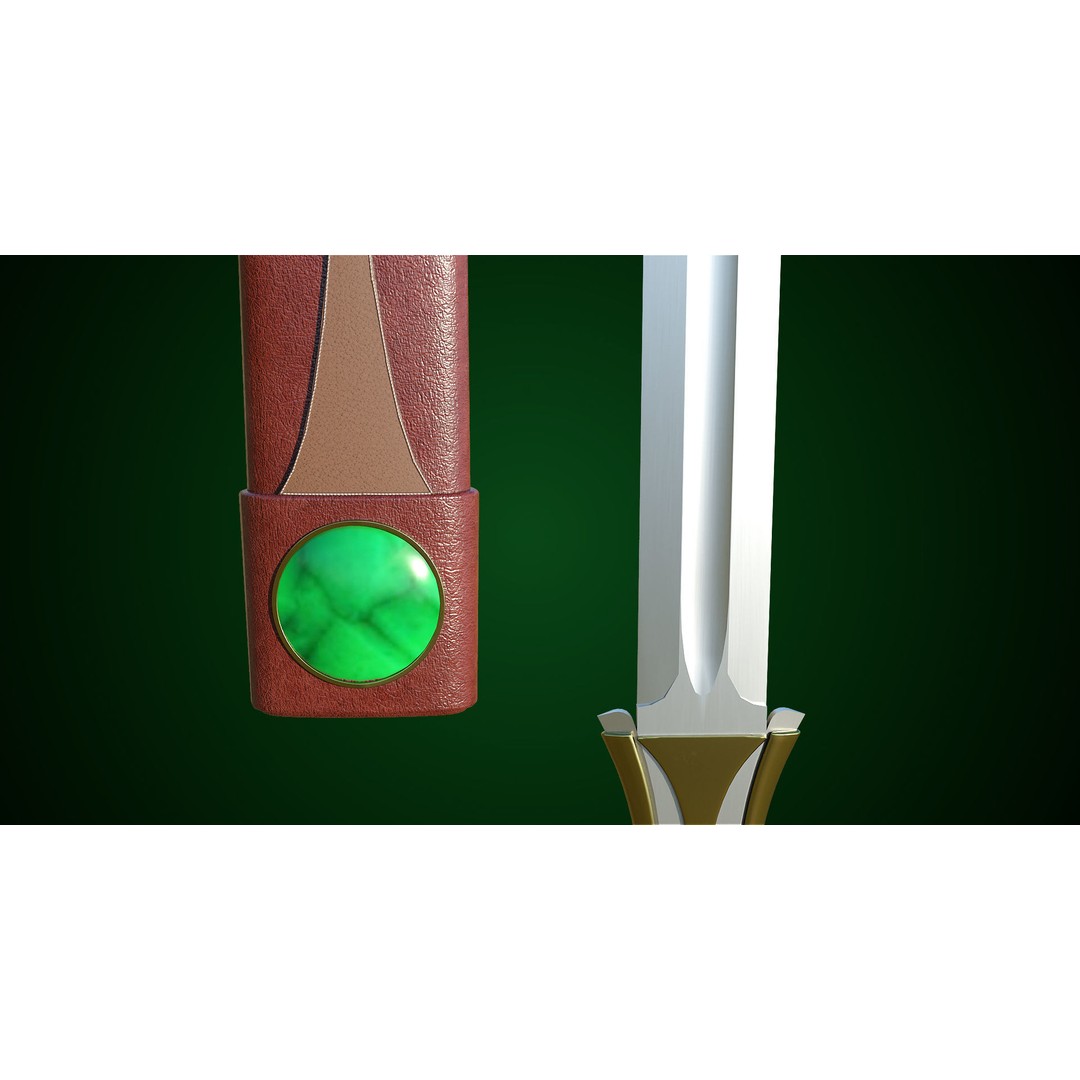 Fantasy Sword 3D Model – Low Poly Game Asset, PBR Textures, FBX - View 30
