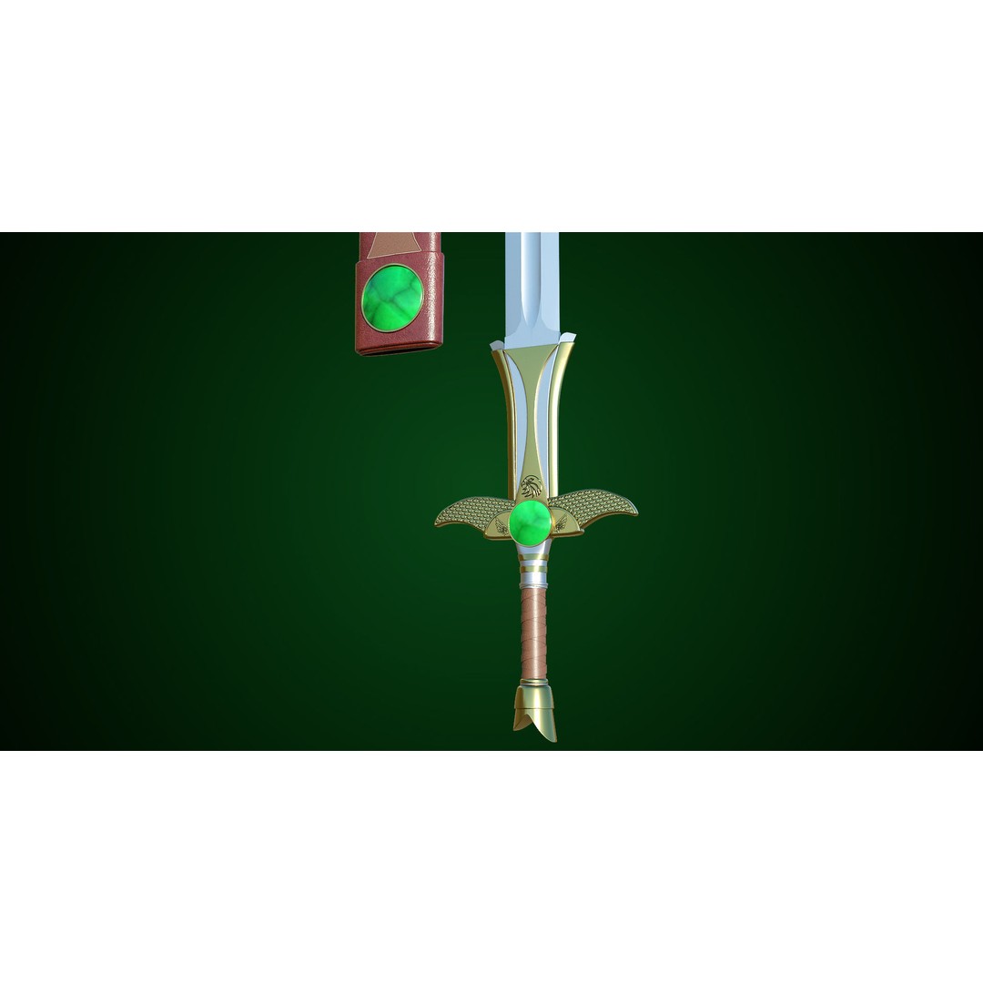 Fantasy Sword 3D Model – Low Poly Game Asset, PBR Textures, FBX - View 32