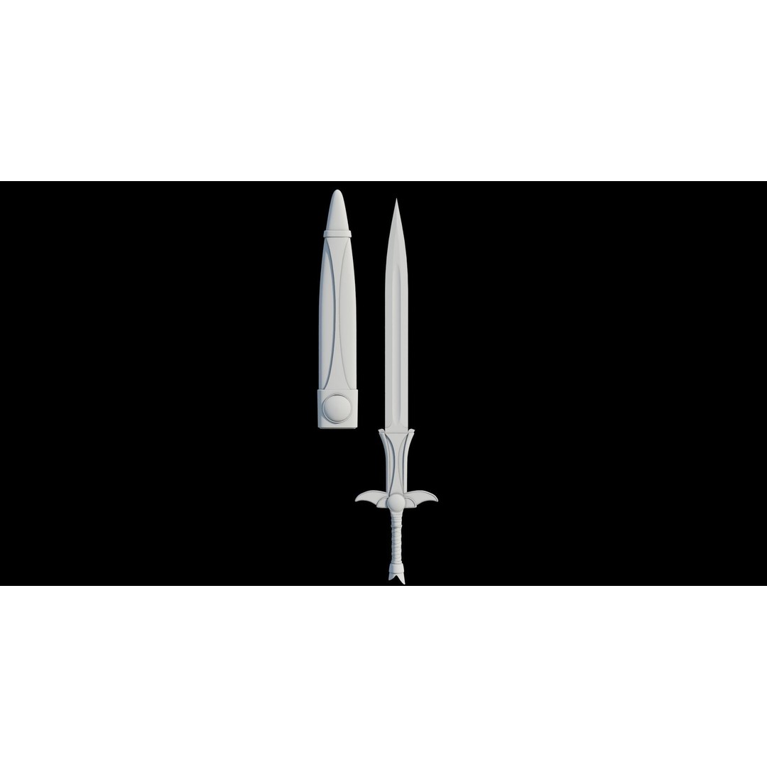 Fantasy Sword 3D Model – Low Poly Game Asset, PBR Textures, FBX - View 34