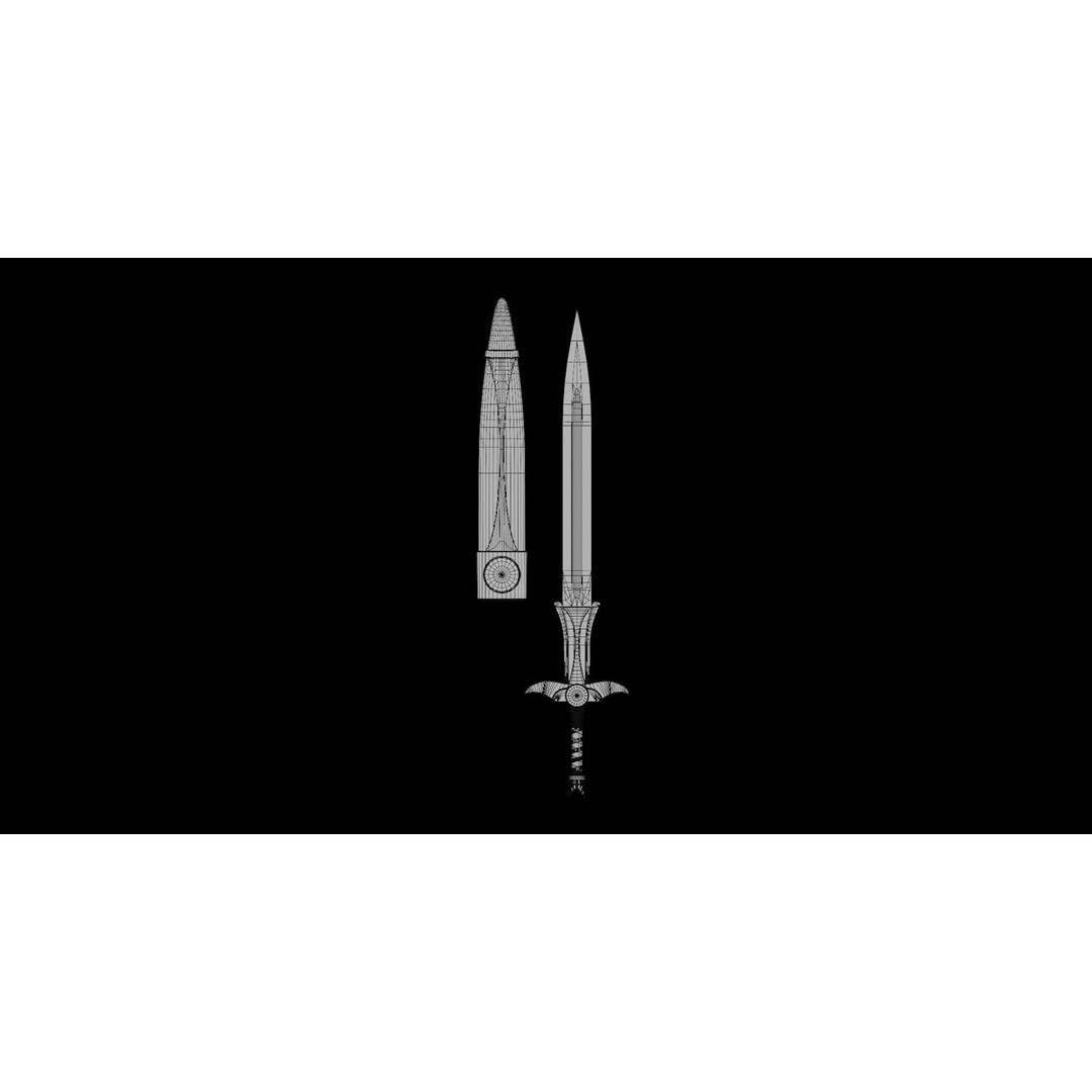 Fantasy Sword 3D Model – Low Poly Game Asset, PBR Textures, FBX - View 38