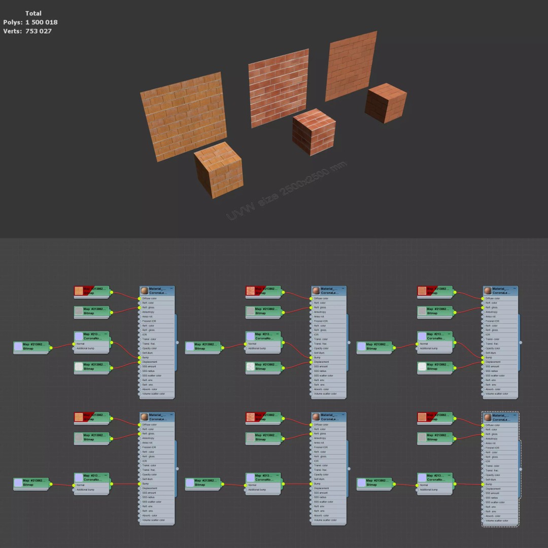 Block Wall Set 05 3D Model – Architectural Textures, PBR, FBX, OBJ