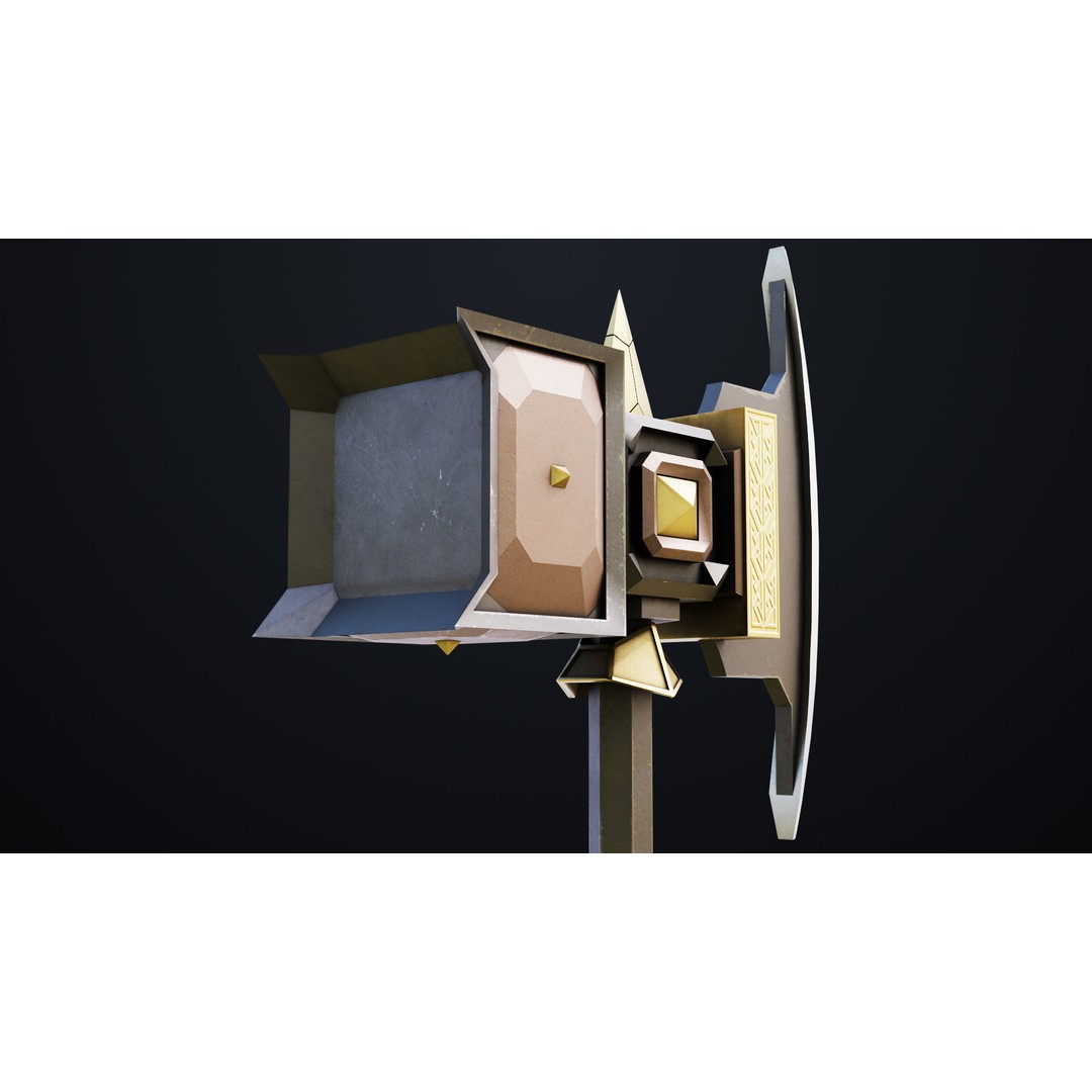 Battle Hammer 3D Model – Low Poly Game-Ready Asset, FBX, PBR Textures - View 11