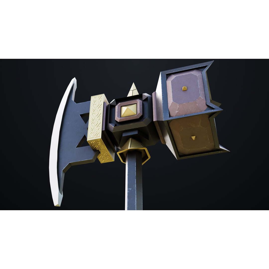 Battle Hammer 3D Model – Low Poly Game-Ready Asset, FBX, PBR Textures - View 16