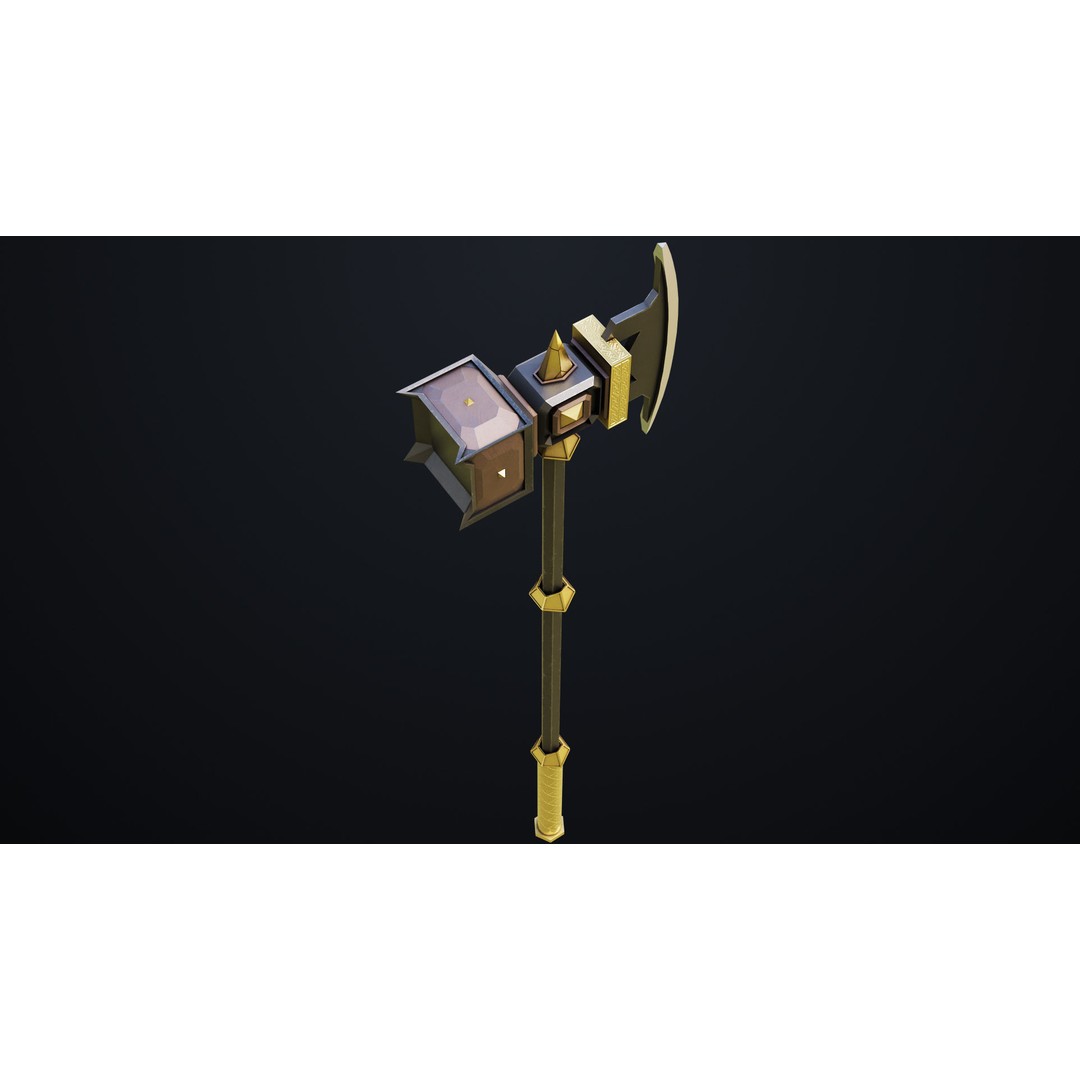 Battle Hammer 3D Model – Low Poly Game-Ready Asset, FBX, PBR Textures - View 18