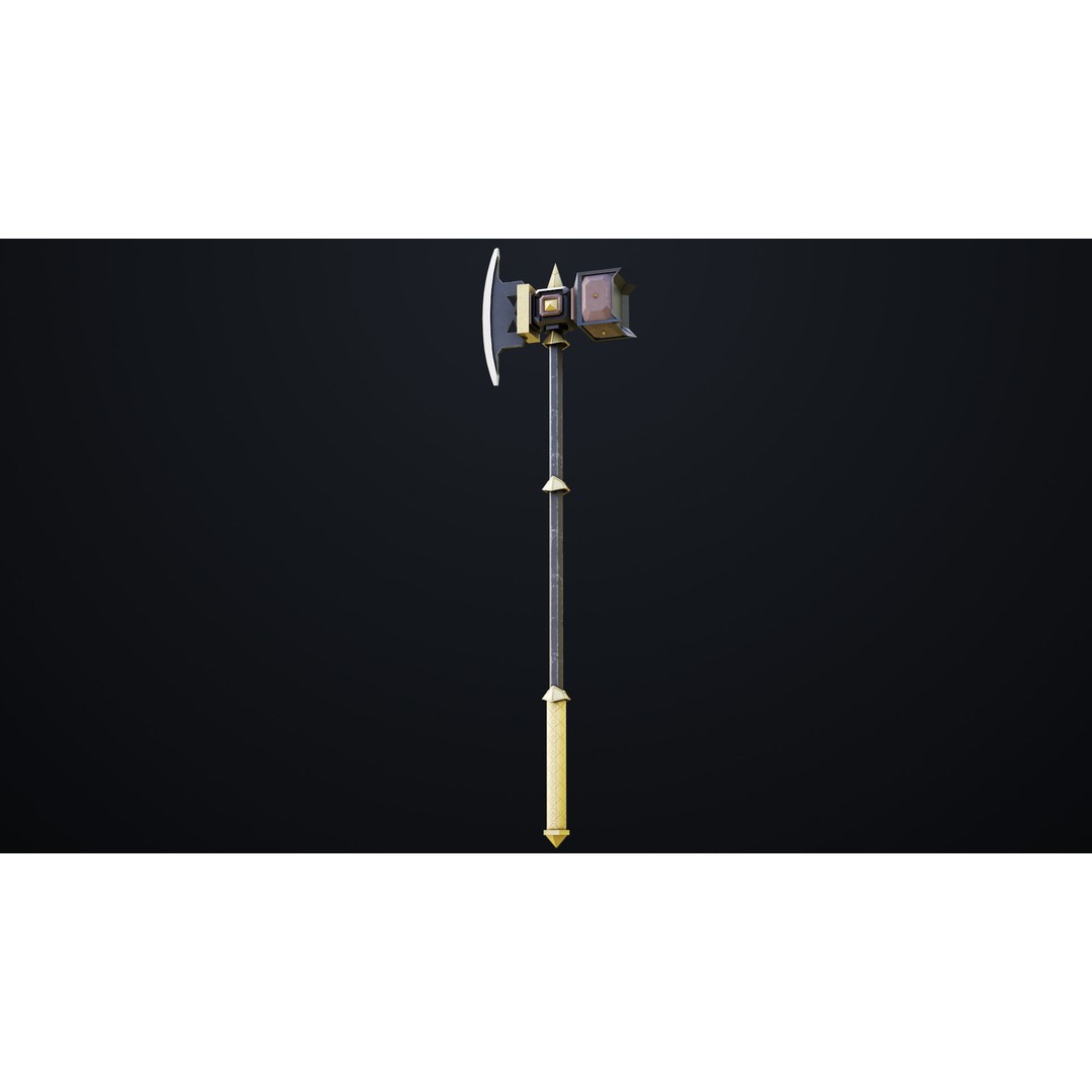 Battle Hammer 3D Model – Low Poly Game-Ready Asset, FBX, PBR Textures - View 19