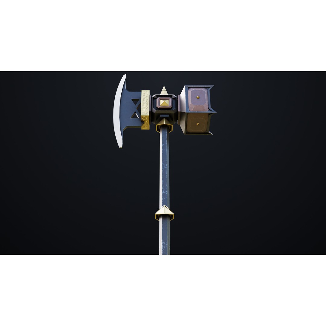 Battle Hammer 3D Model – Low Poly Game-Ready Asset, FBX, PBR Textures - View 21