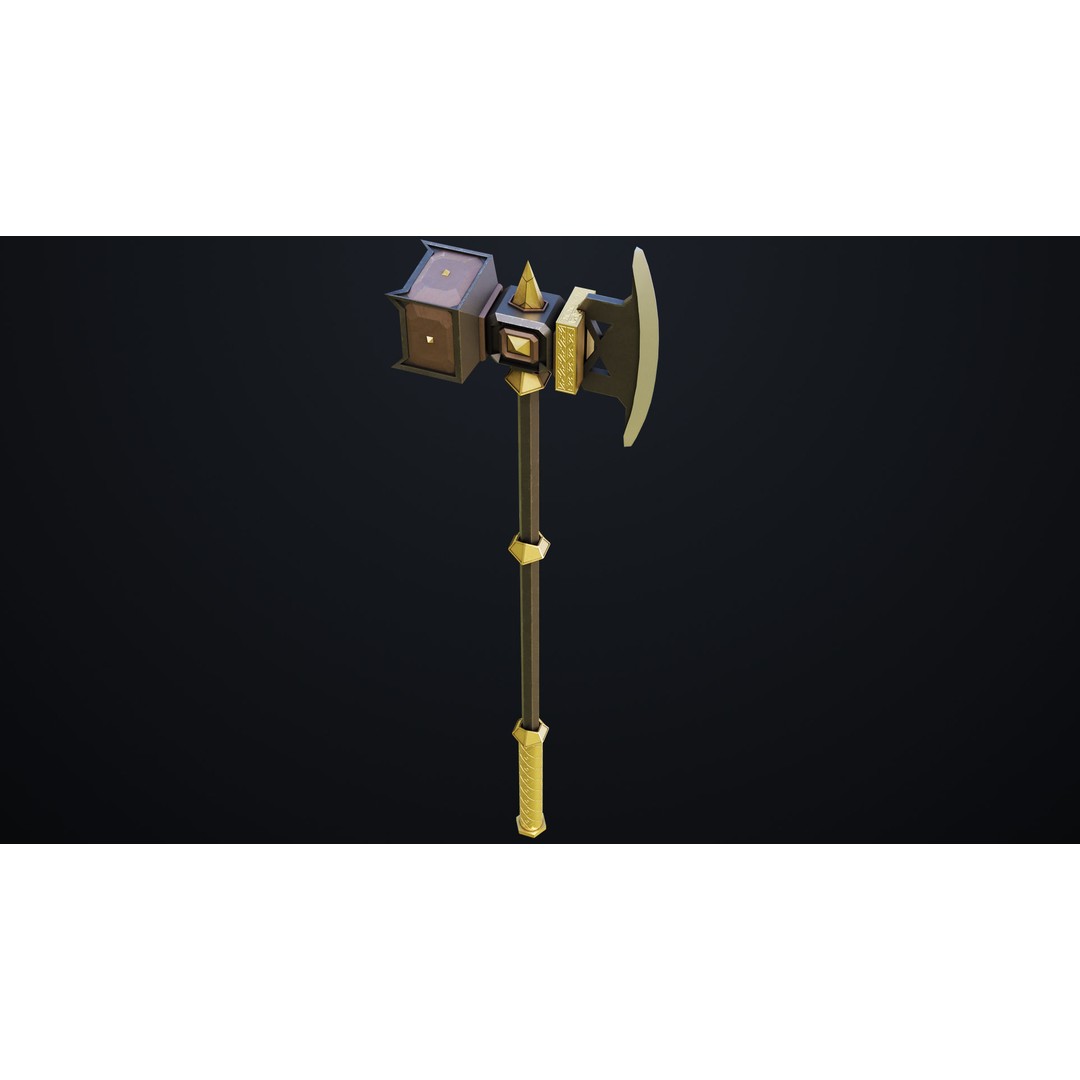 Battle Hammer 3D Model – Low Poly Game-Ready Asset, FBX, PBR Textures - View 24