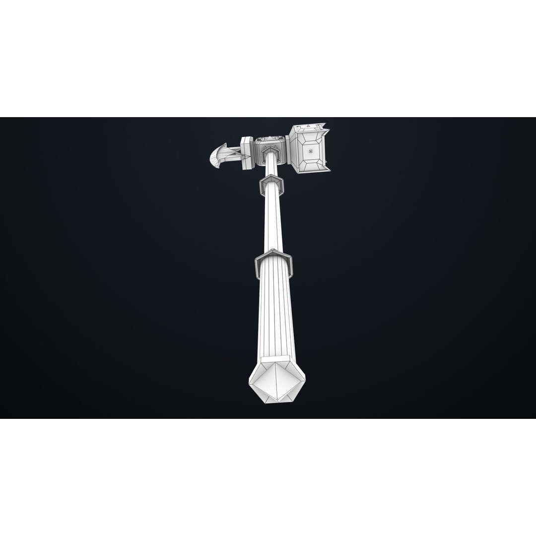 Battle Hammer 3D Model – Low Poly Game-Ready Asset, FBX, PBR Textures - View 26