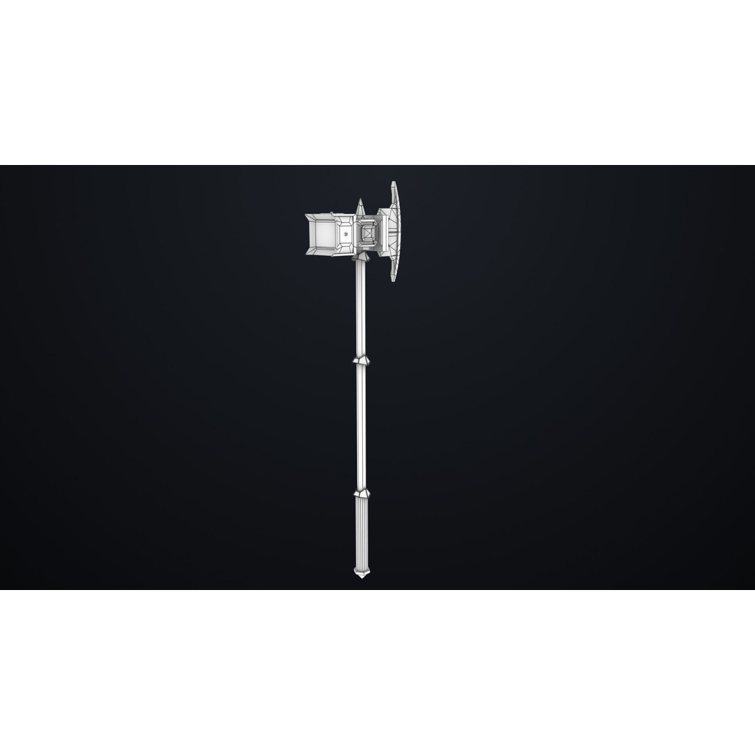 Battle Hammer 3D Model – Low Poly Game-Ready Asset, FBX, PBR Textures - View 28
