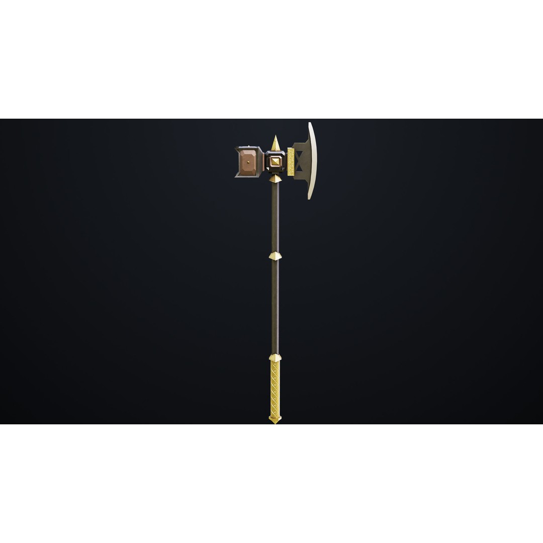 Battle Hammer 3D Model – Low Poly Game-Ready Asset, FBX, PBR Textures - View 3