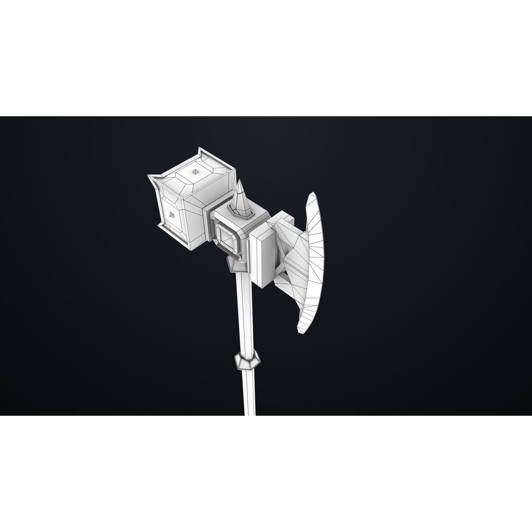 Battle Hammer 3D Model – Low Poly Game-Ready Asset, FBX, PBR Textures - View 30
