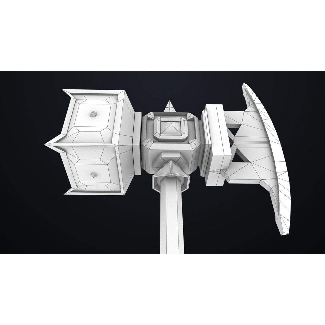 Battle Hammer 3D Model – Low Poly Game-Ready Asset, FBX, PBR Textures - View 31
