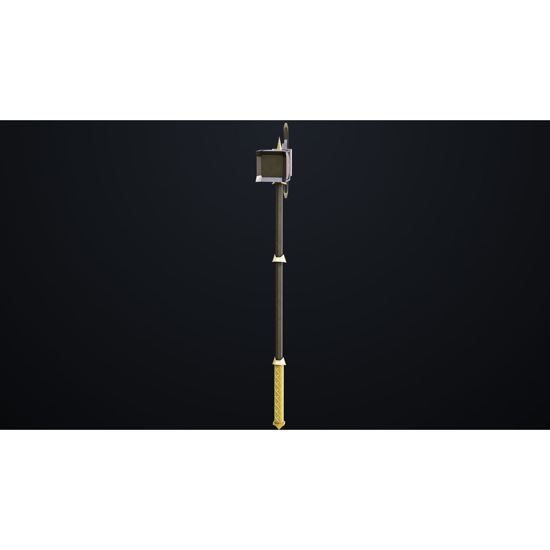 Battle Hammer 3D Model – Low Poly Game-Ready Asset, FBX, PBR Textures - View 5