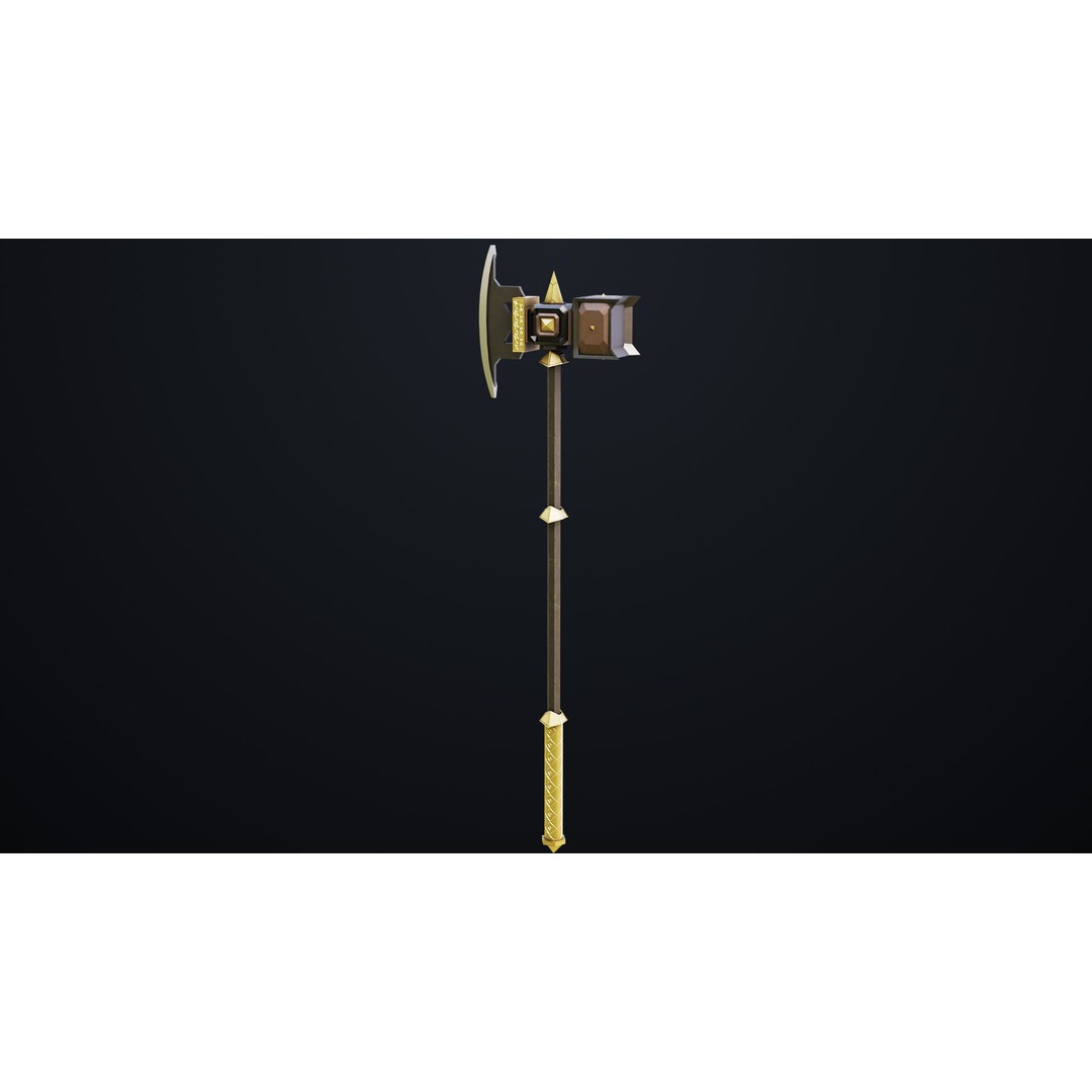 Battle Hammer 3D Model – Low Poly Game-Ready Asset, FBX, PBR Textures - View 6