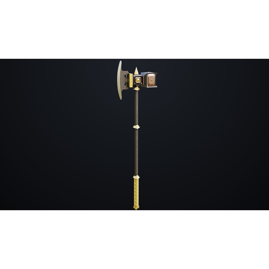 Battle Hammer 3D Model – Low Poly Game-Ready Asset, FBX, PBR Textures - View 7